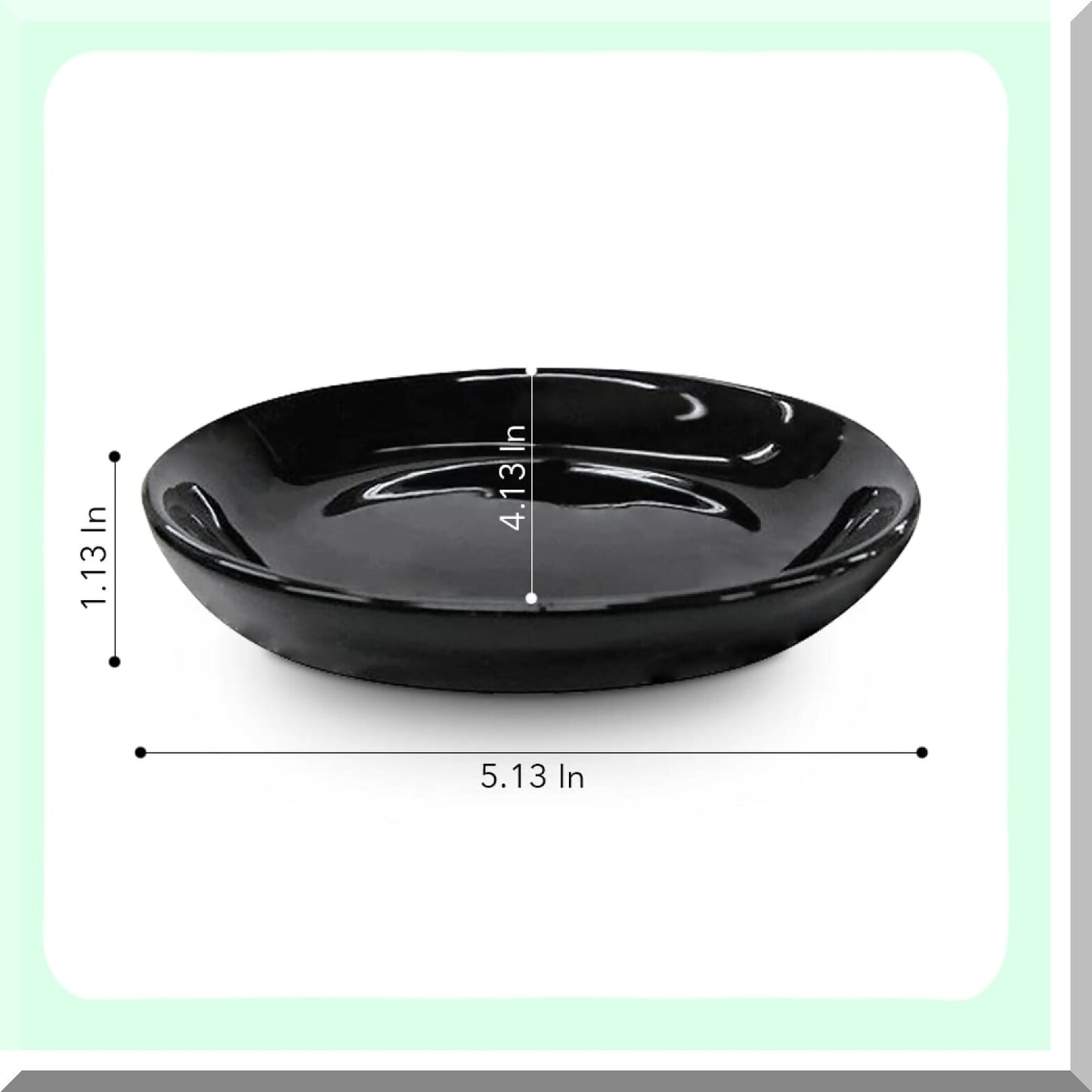 Ceramic Soap Dish Black 5.13L x 4.13W x 1.13H