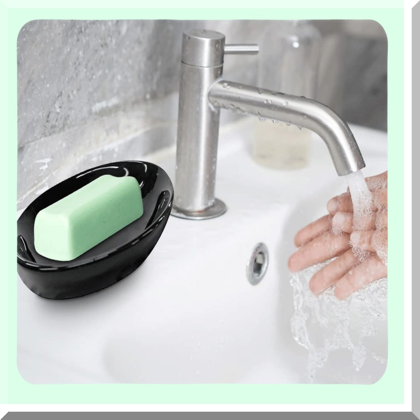 Ceramic Soap Dish Black 5.13L x 4.13W x 1.13H