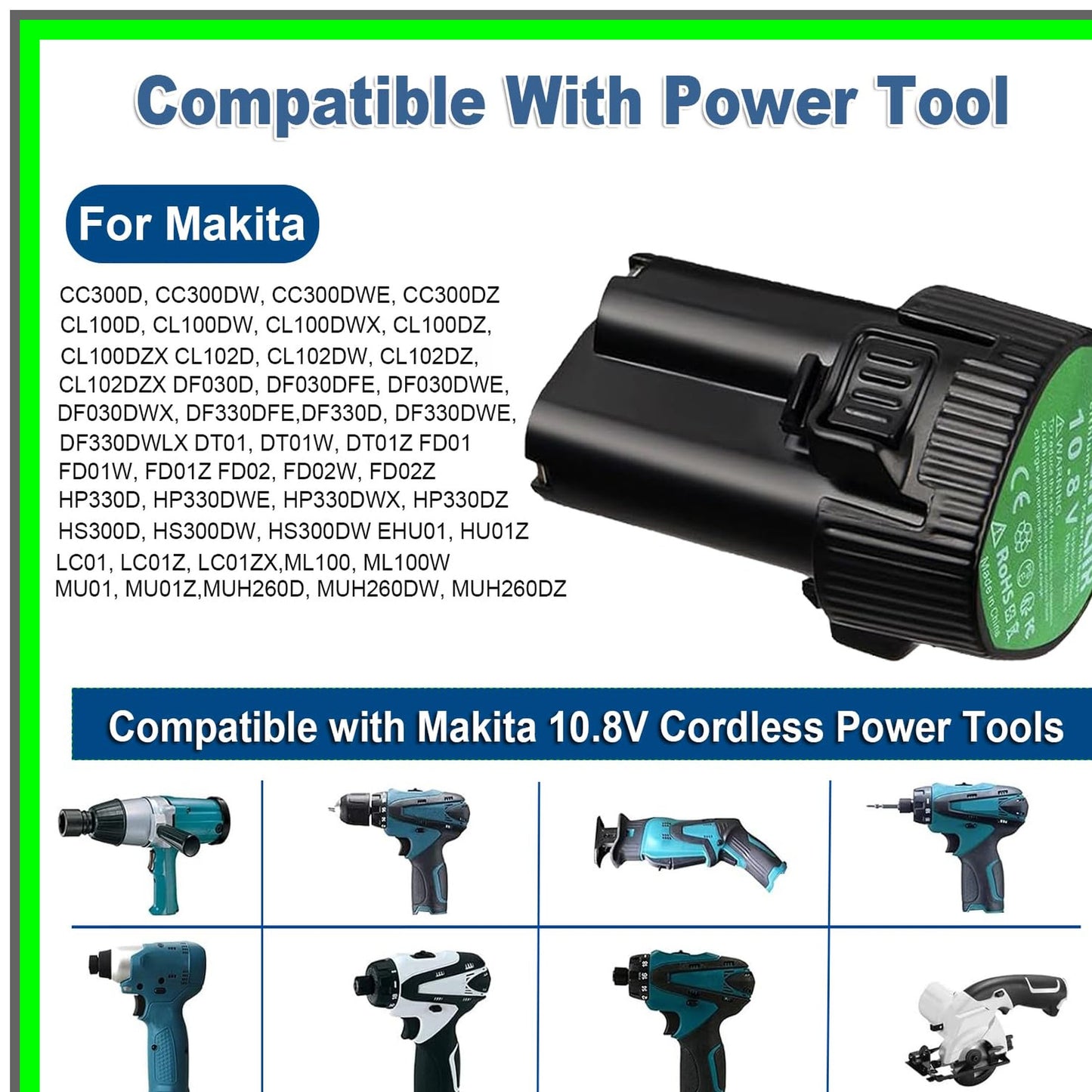 Dual 3.5Ah 10.8V Lithium Battery Pack for Makita 12V Max Tools