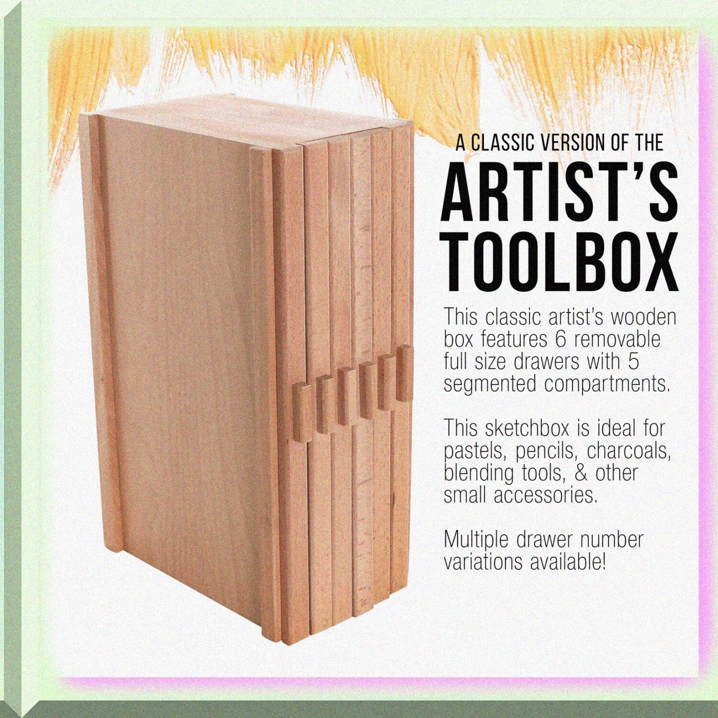 U.S. 6 Drawer Wooden Artist Storage Box
