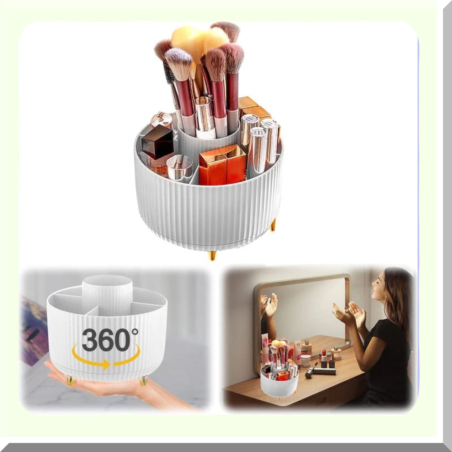 360 Rotating Makeup Organizer with 5 Slots