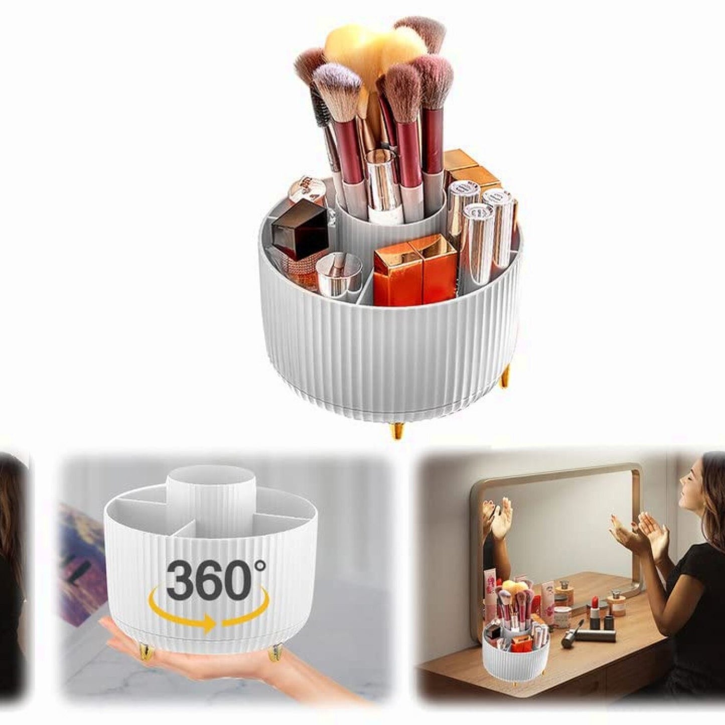 360 Rotating Makeup Organizer with 5 Slots
