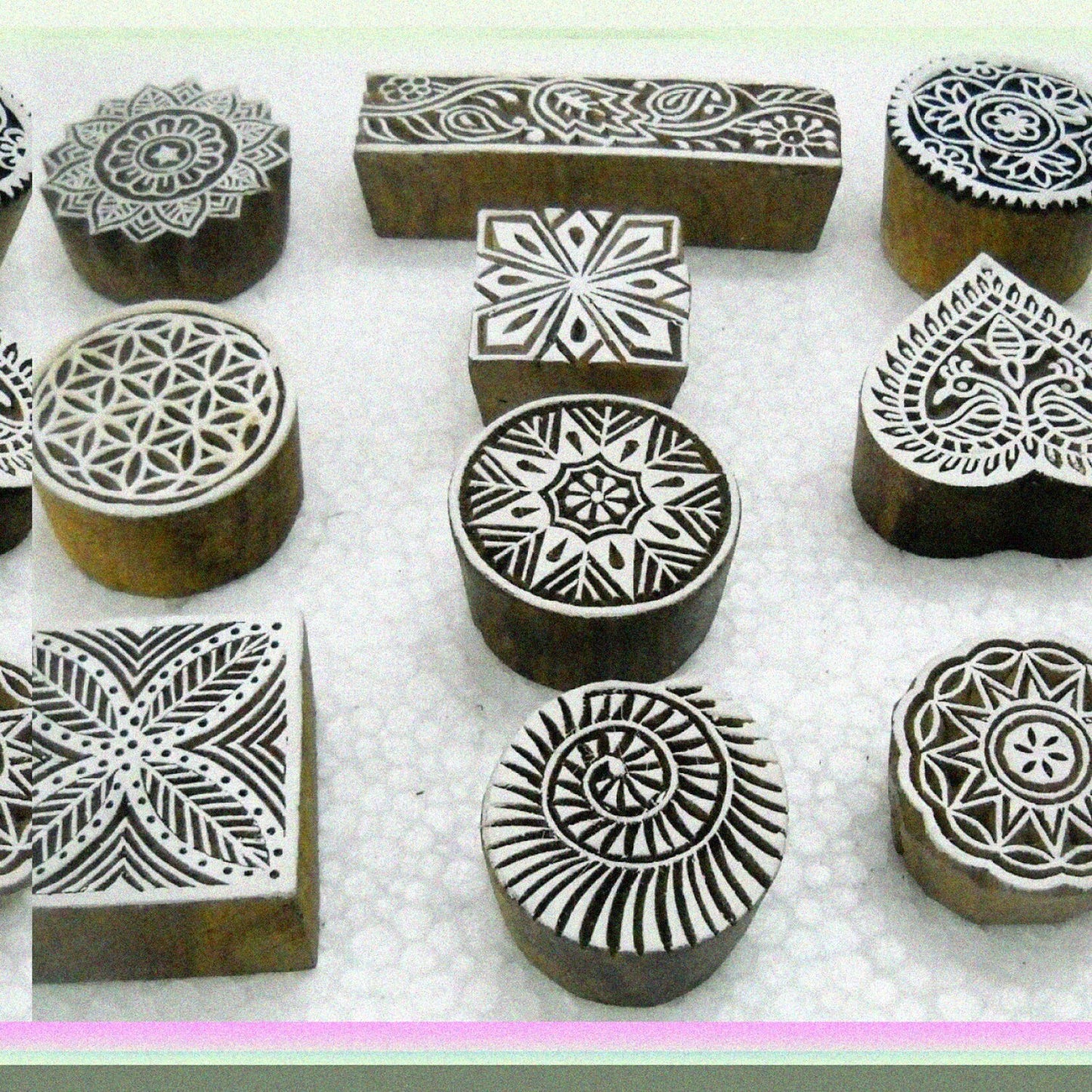 Wholesale Lot of 10 Wooden Block Stamps for Textile Printing