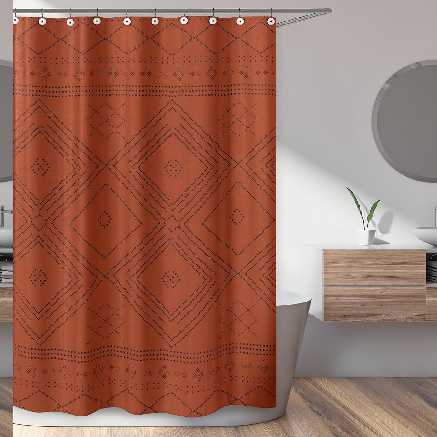 Boho Tribal Bathroom Shower Curtain 72x72