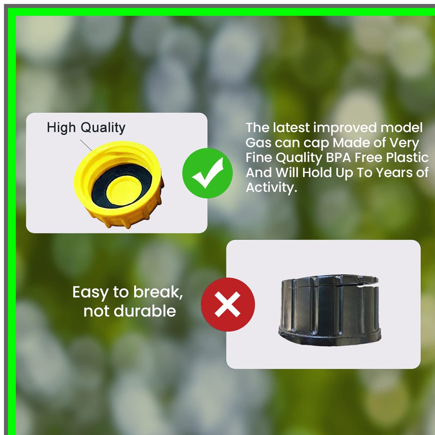 Universal Gas Can Cap Replacement with Coarse and Fine Thread Options