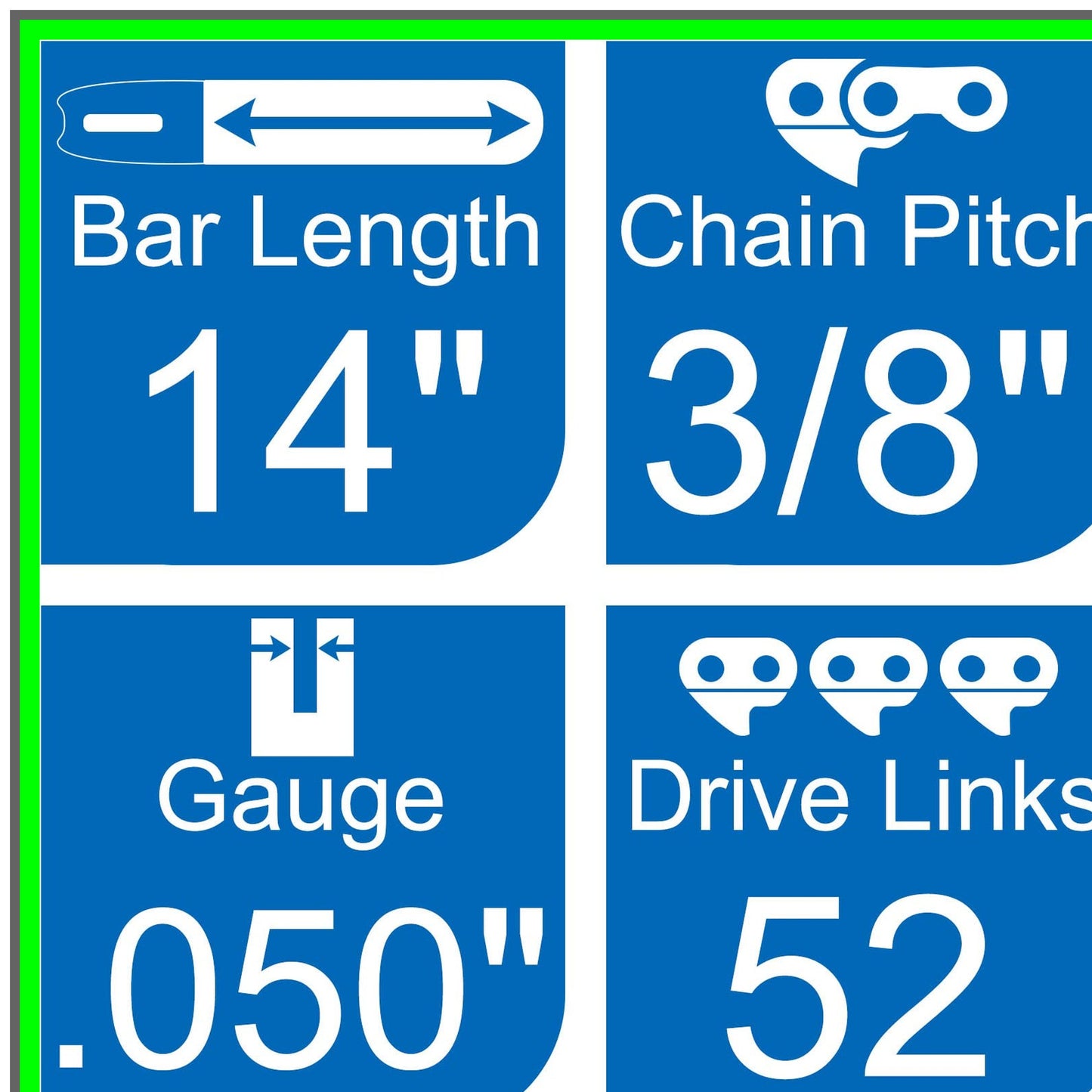 14 Inch Replacement Chainsaw Chain for WORX and Sun Joe Models 3PC Set
