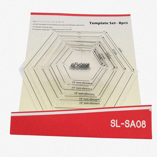 Mini Hexagon Quilting Template Set 8pcs