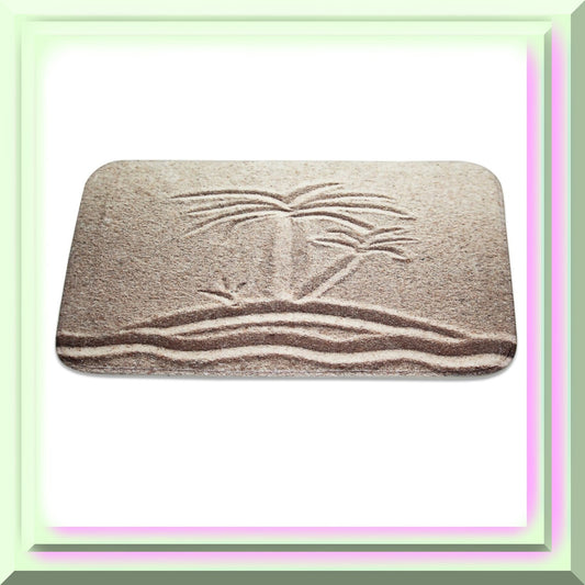 Beach Sand Coconut Palm Bathroom Rugs 20x31 and 16x24 Sets