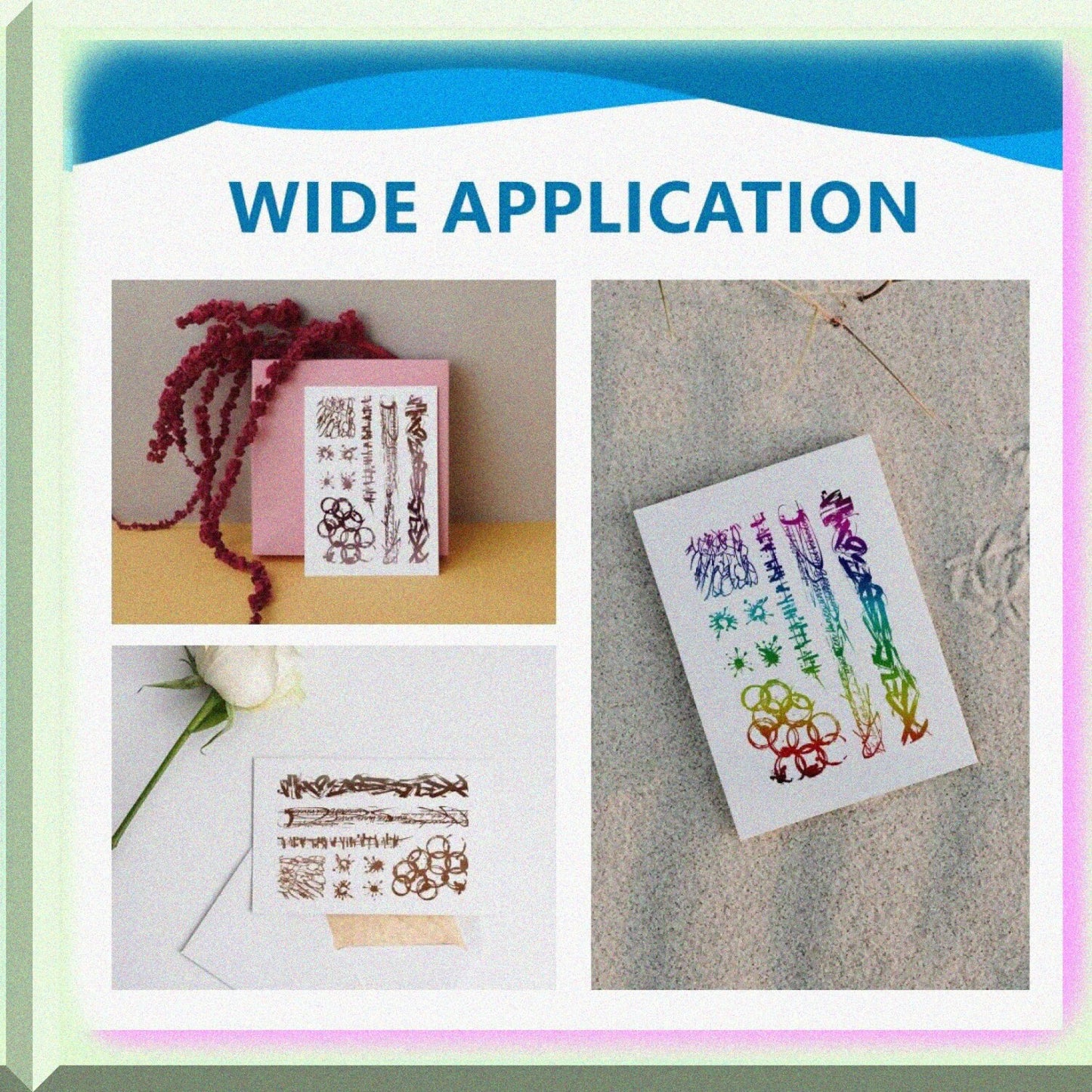Retro Graffiti Clear Silicone Stamps 4.3x6.3inch