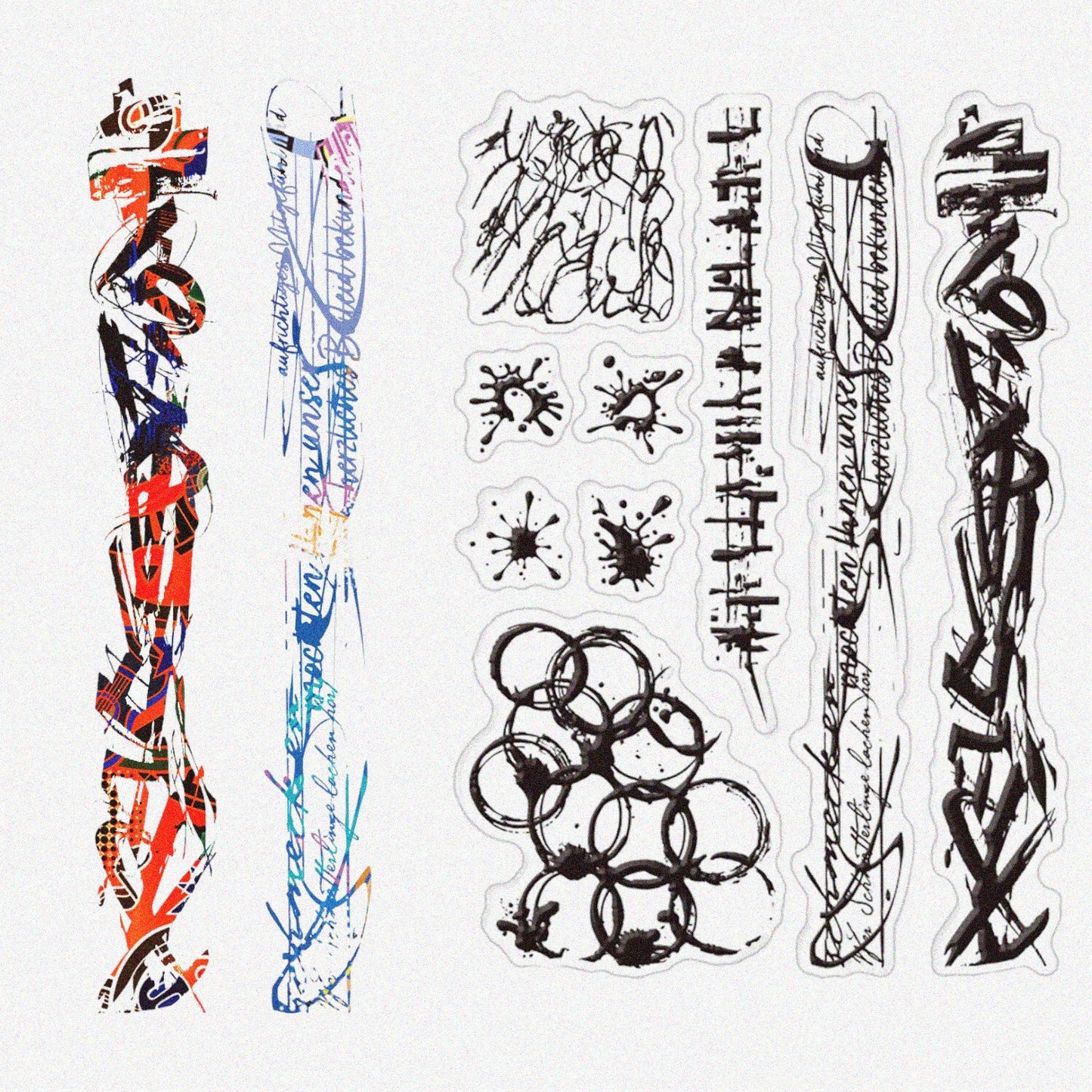 Retro Graffiti Clear Silicone Stamps 4.3x6.3inch