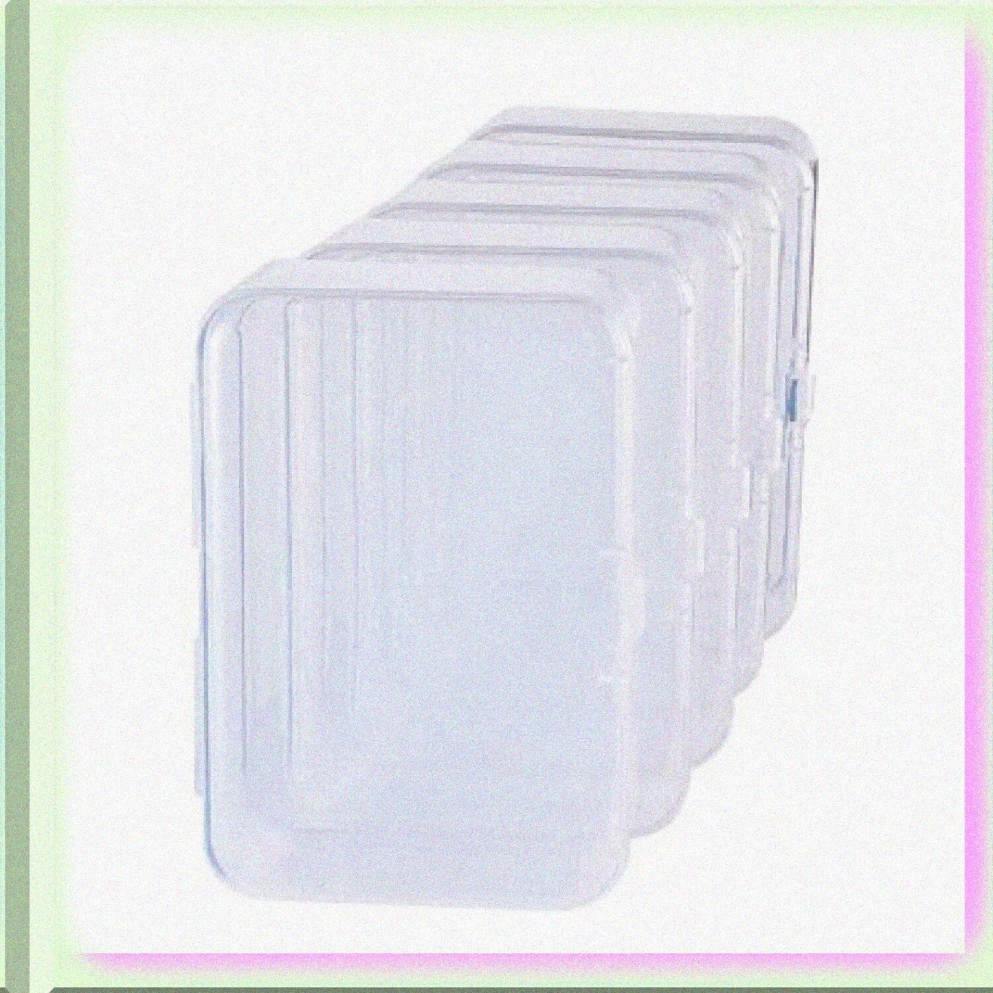 5 Pcs Rectangular Clear Plastic Storage Containers 3.35"x2.17"