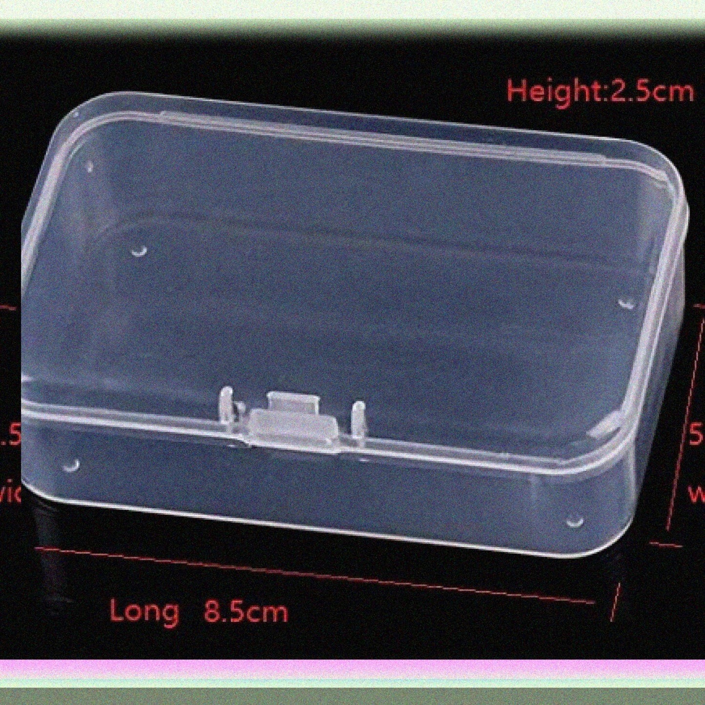 5 Pcs Rectangular Clear Plastic Storage Containers 3.35"x2.17"