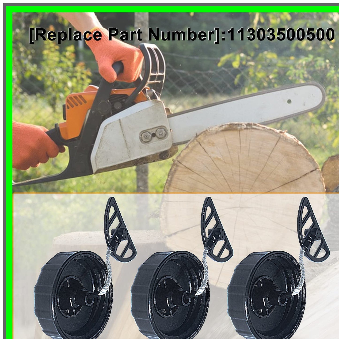 Stihl Chainsaw Fuel Cap Replacement Set for MS170 MS180 Models 3-Pack