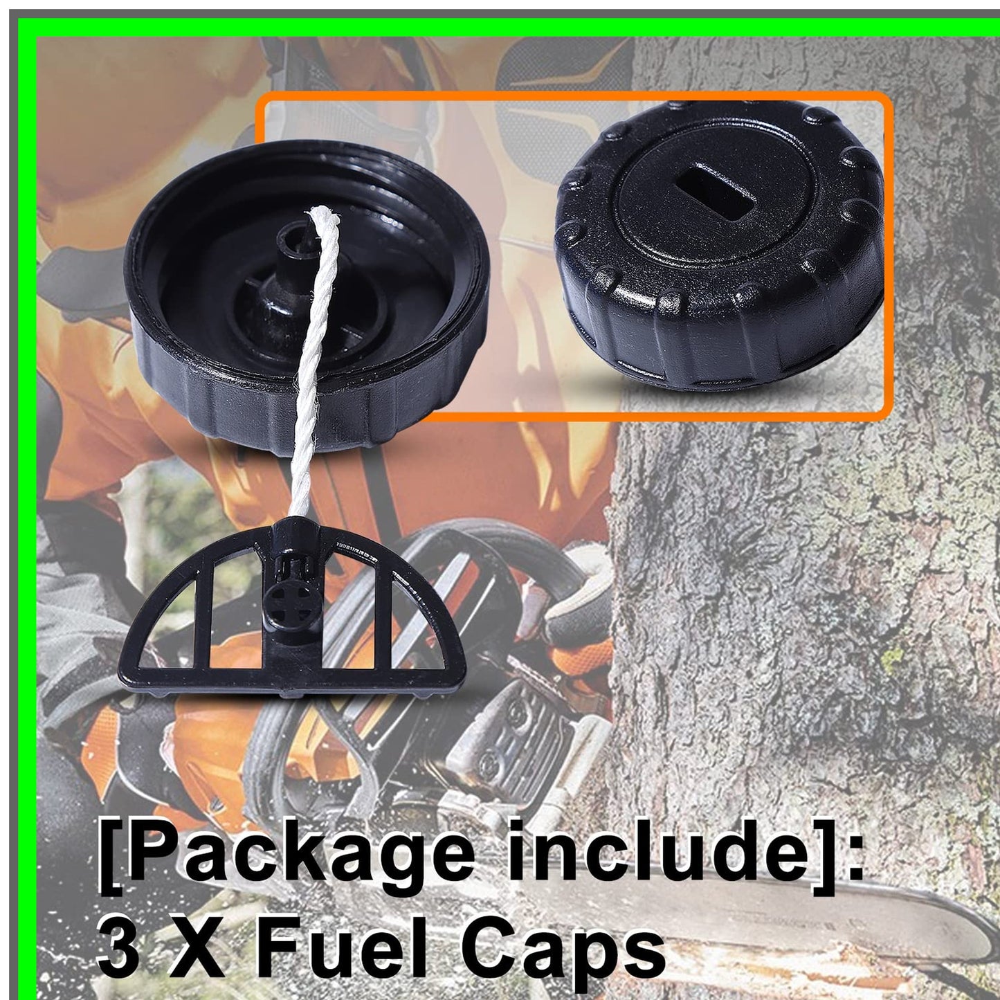 Stihl Chainsaw Fuel Cap Replacement Set for MS170 MS180 Models 3-Pack