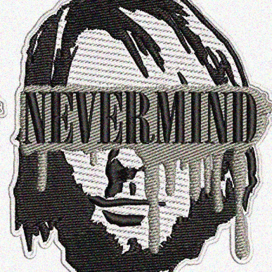 Cobain Grunge Embroidered Iron-On Patch 4x3 Inches