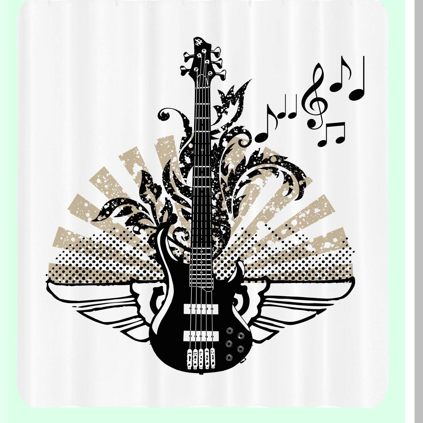 Guitar Shower Curtain Cloth Fabric 69x70 Inches