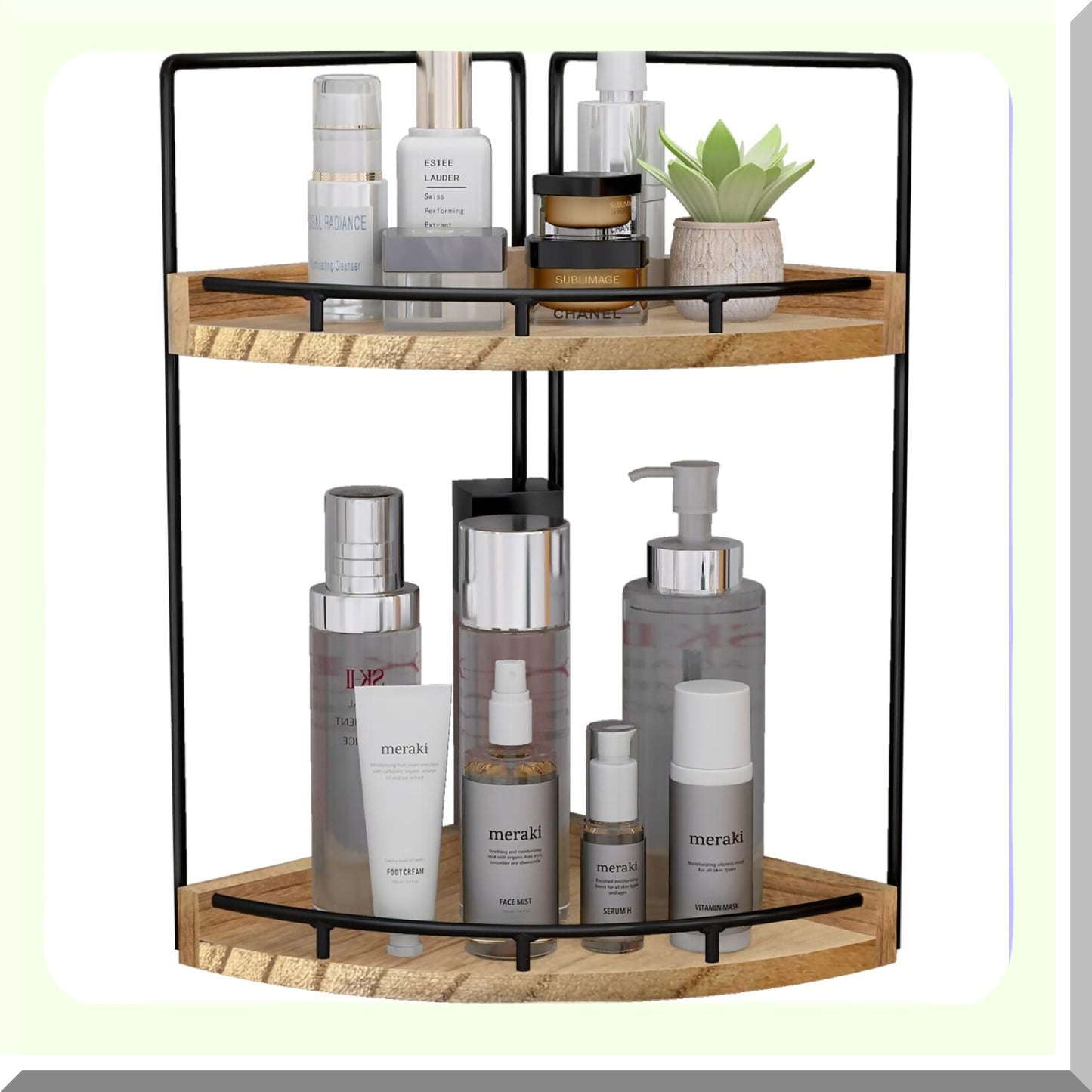 2-Tier Bathroom Counter Organizer Brown