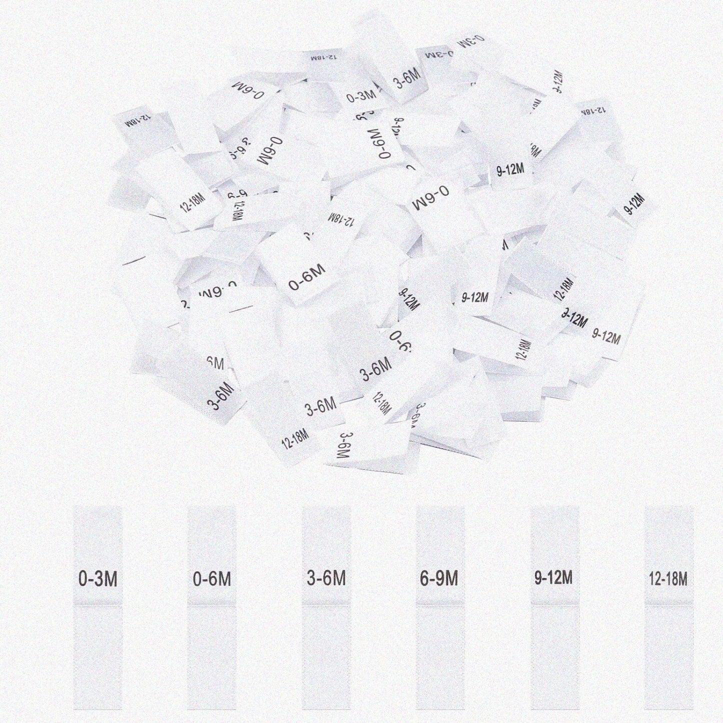 600 Pcs Clothing Labels 6 Styles White