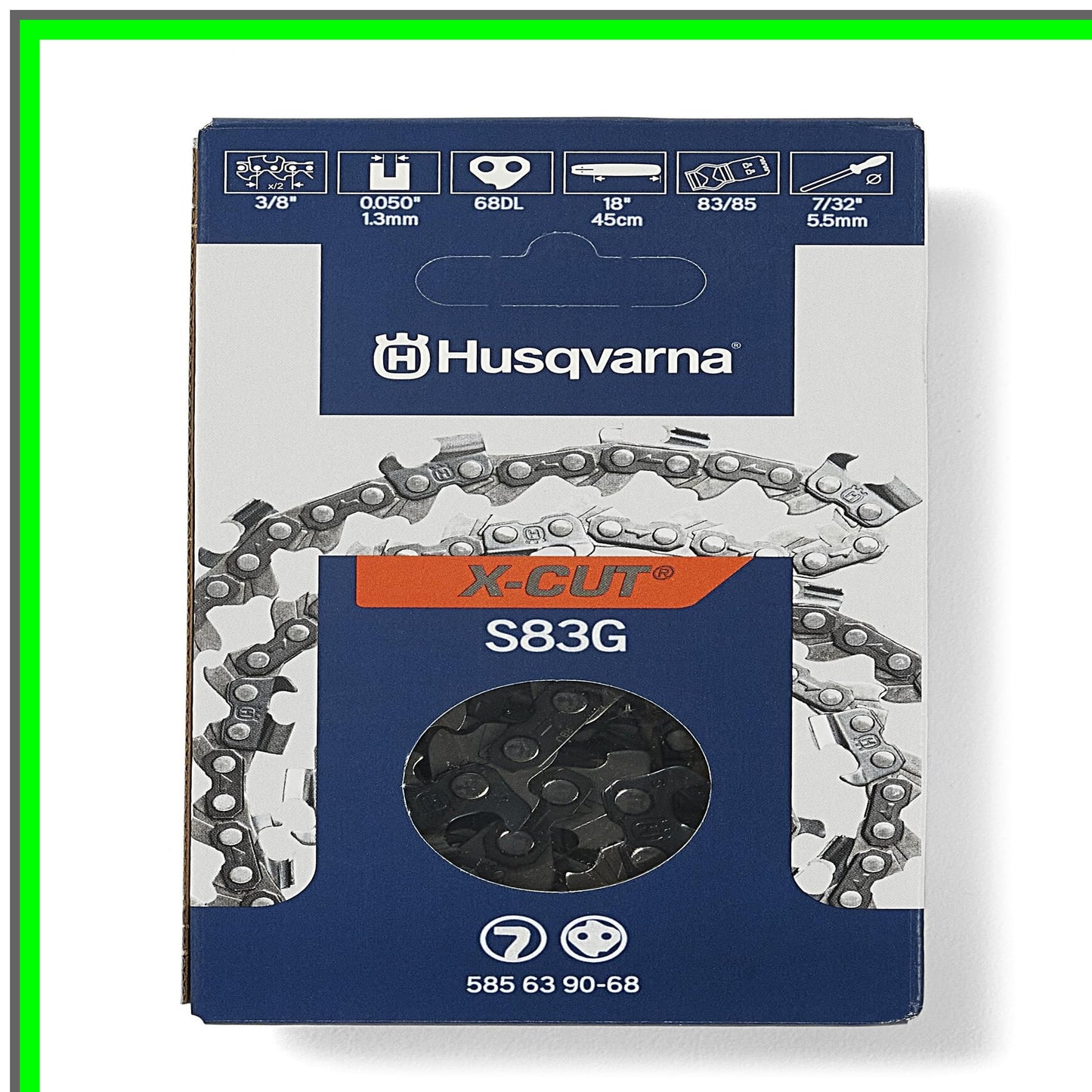 S83G Precision Chainsaw Chain 3/8" Pitch 050 Gauge 68 Drive Links