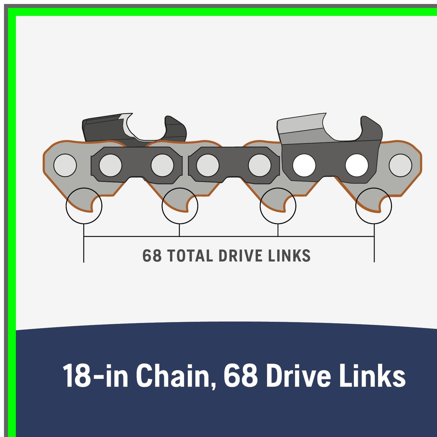 S83G Precision Chainsaw Chain 3/8" Pitch 050 Gauge 68 Drive Links