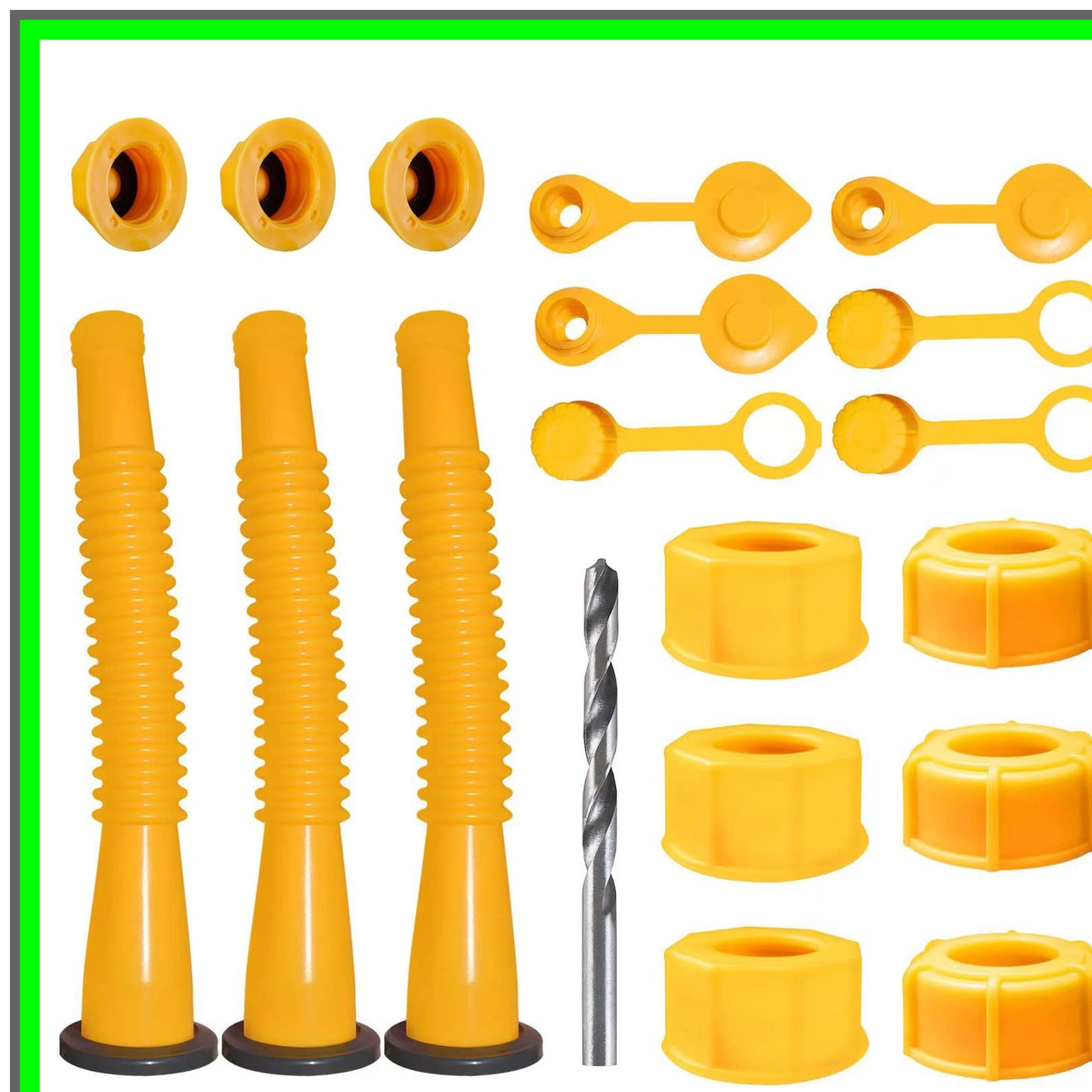 Gas Can Spout Kit with Vent Caps and Screw Collar for Easy Refills