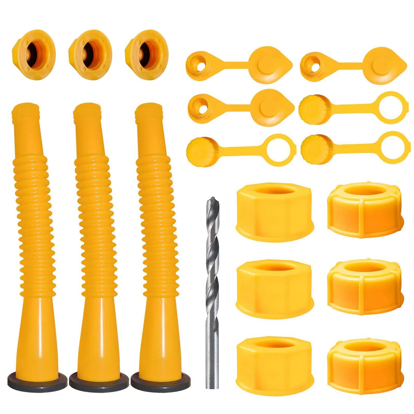 Gas Can Spout Kit with Vent Caps and Screw Collar for Easy Refills