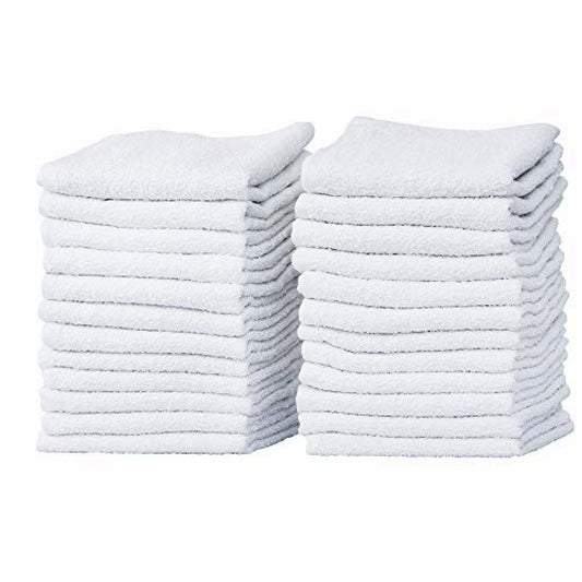 24-Pack White Cotton Washcloths