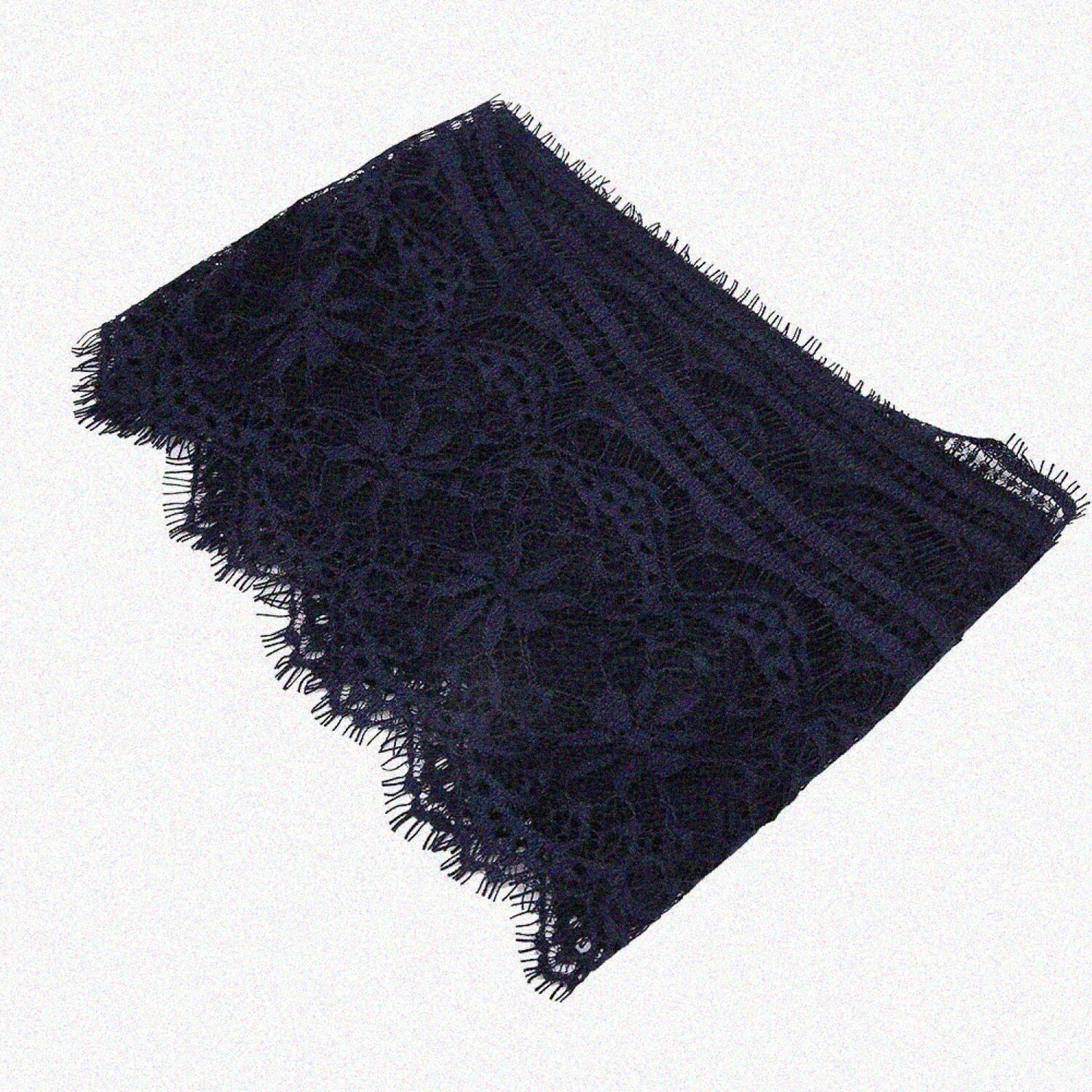 3Yard Navy Polyester Silk Embroidery Lace Ribbon