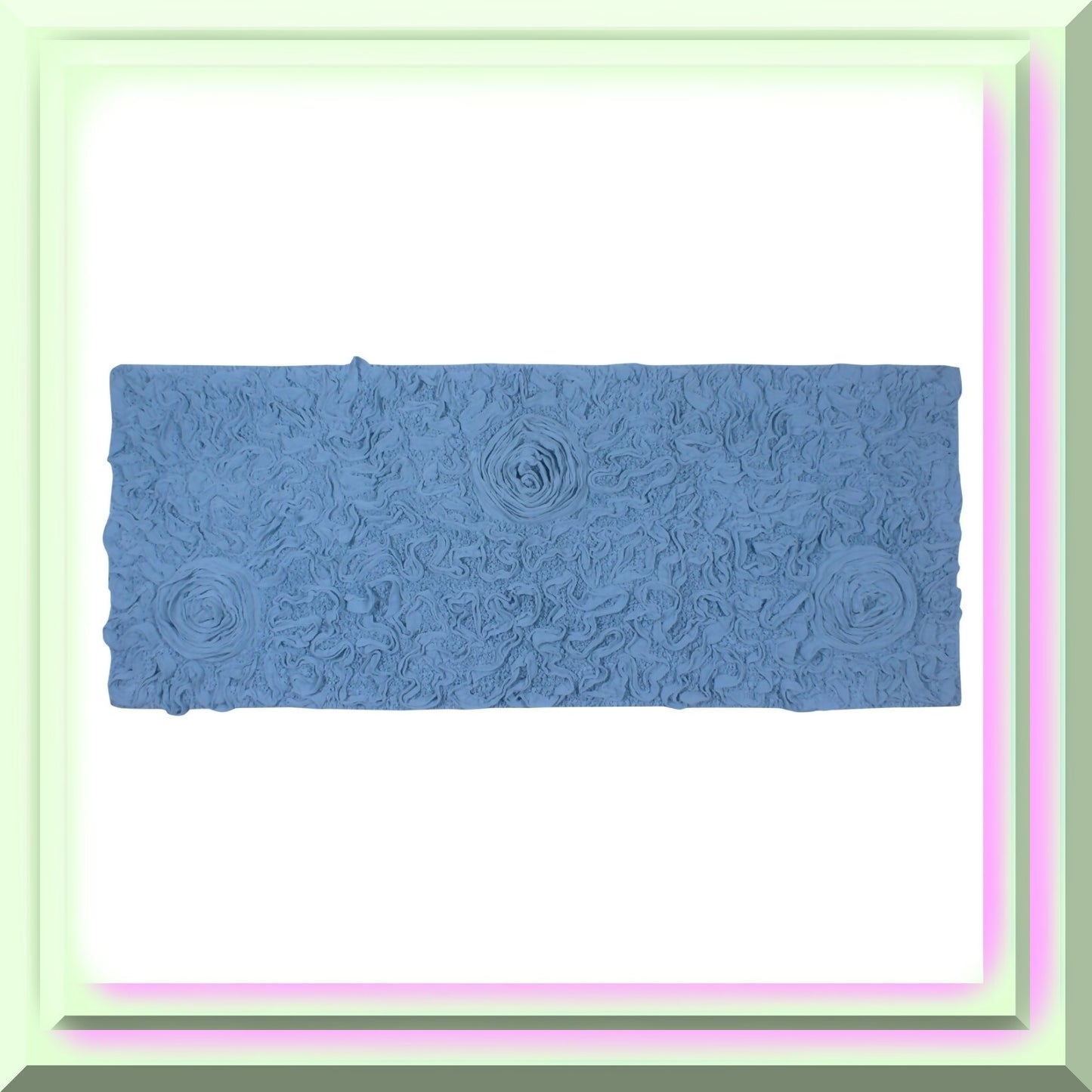 21"x54" Cotton Bath Rug Runner Sky Blue