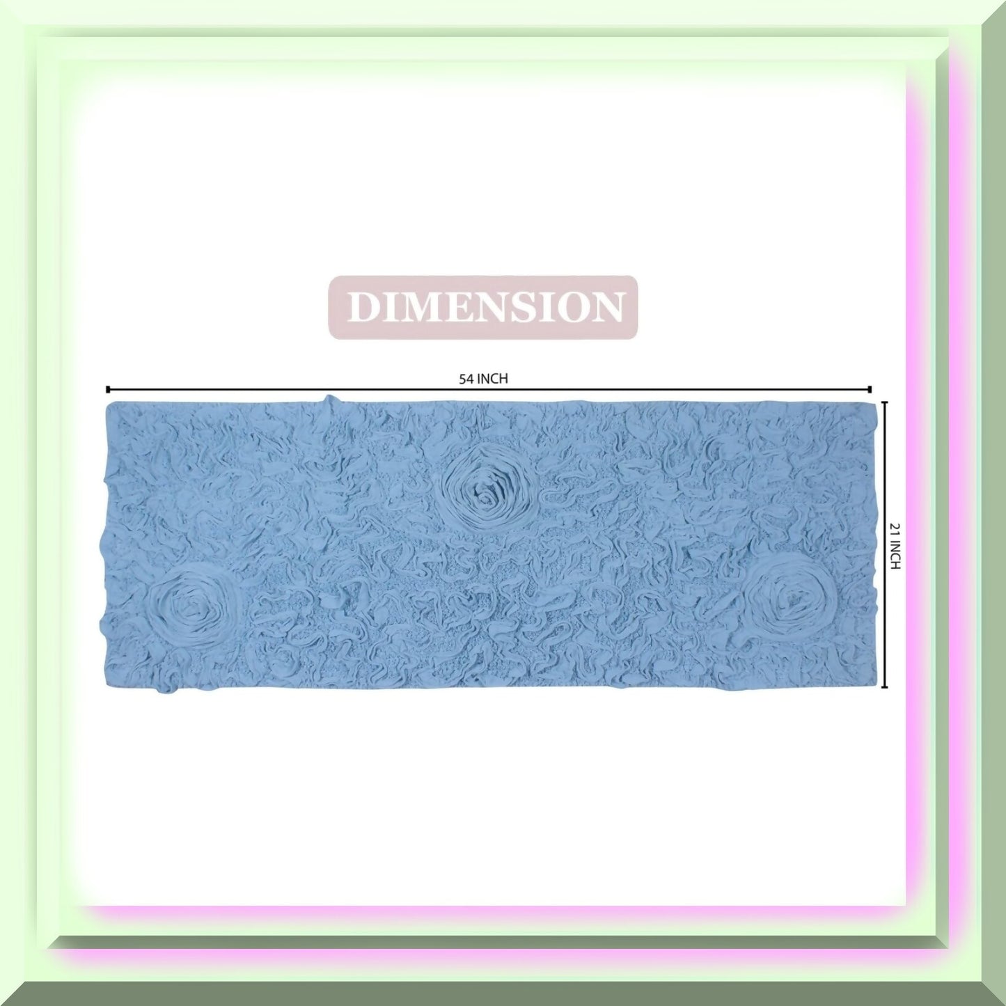 21"x54" Cotton Bath Rug Runner Sky Blue