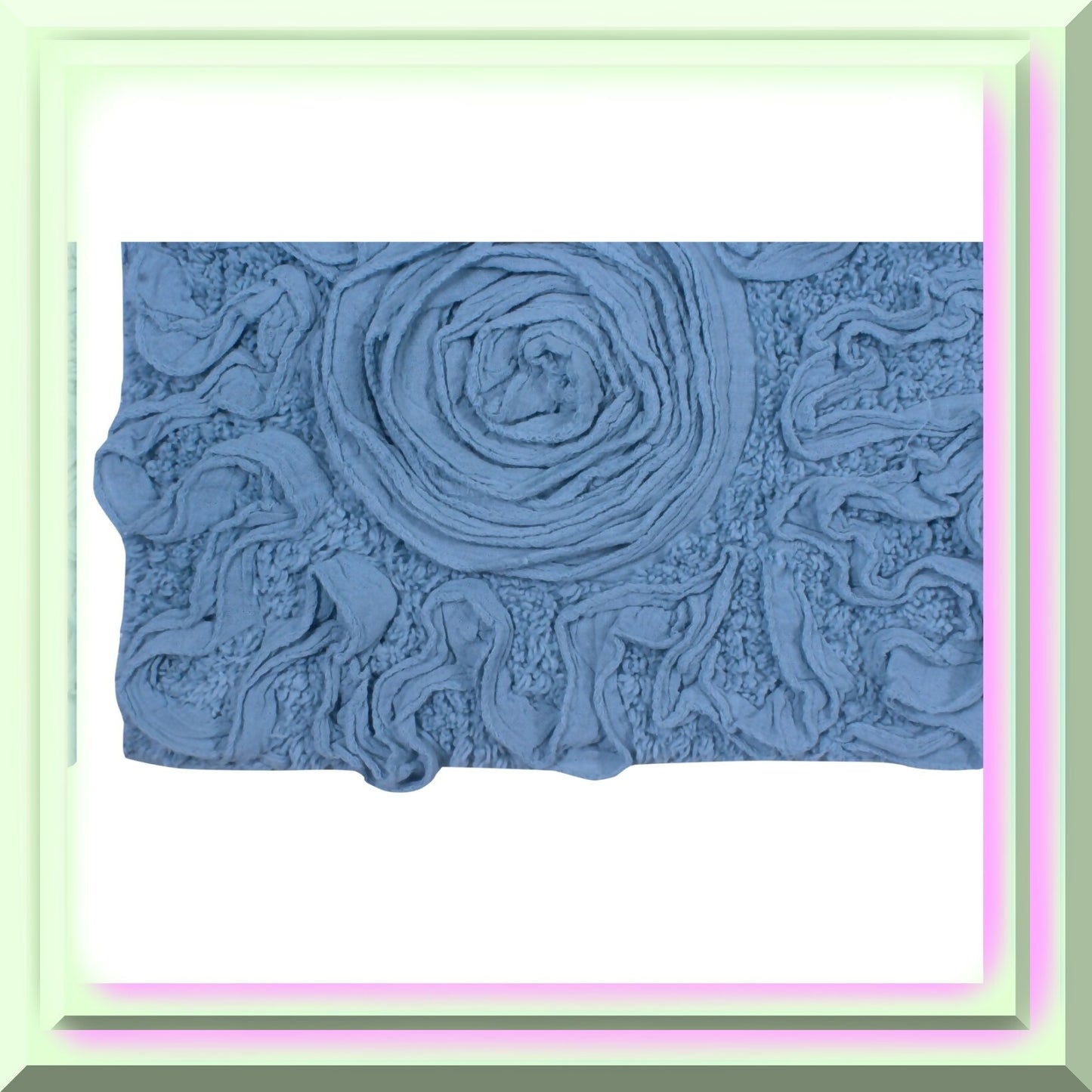 21"x54" Cotton Bath Rug Runner Sky Blue