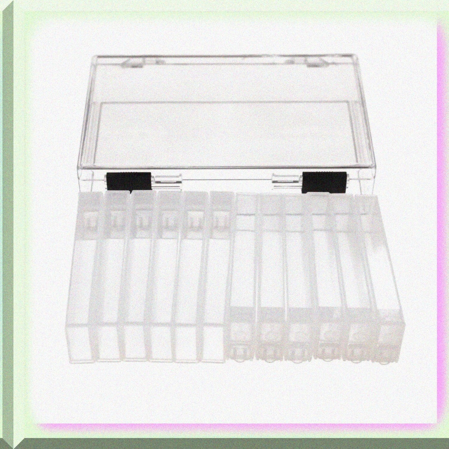 12 Clear Plastic Flip Top Storage Containers
