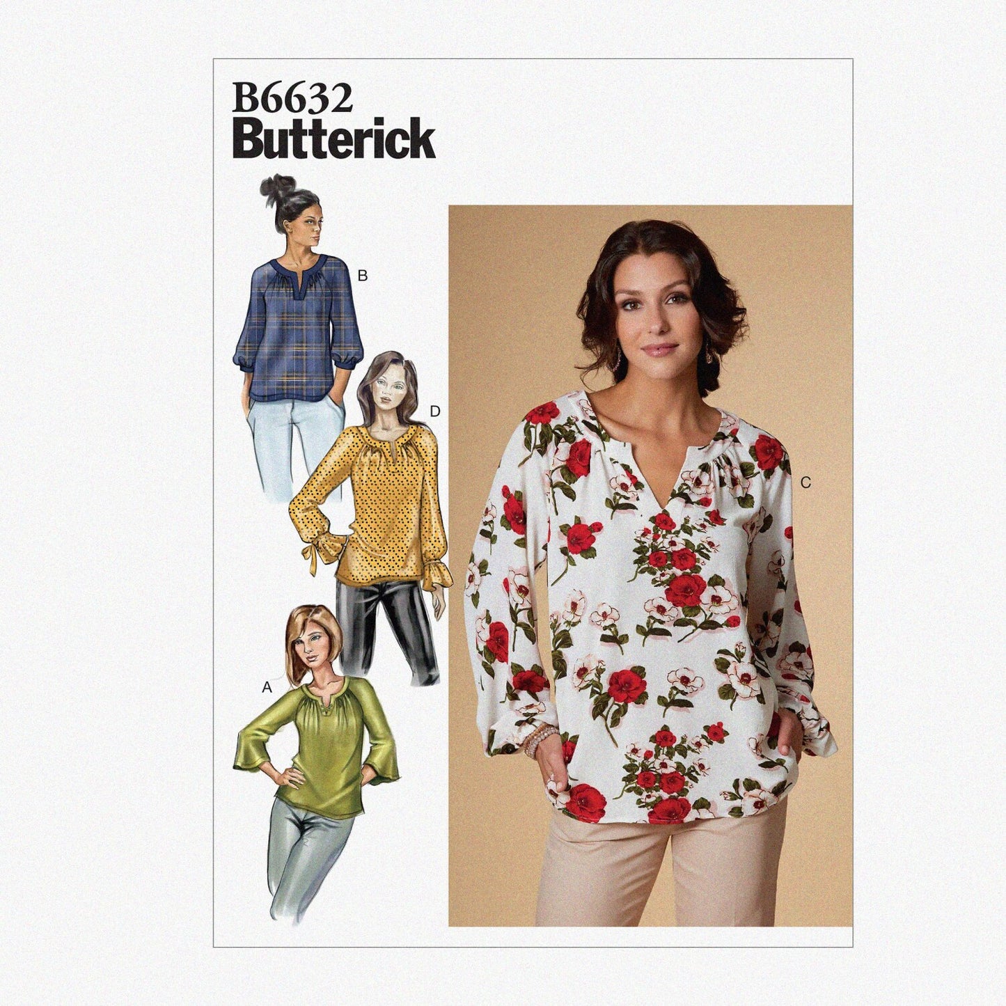 Loose Fit Women's Pullover Sewing Pattern Set, Sizes 14-22