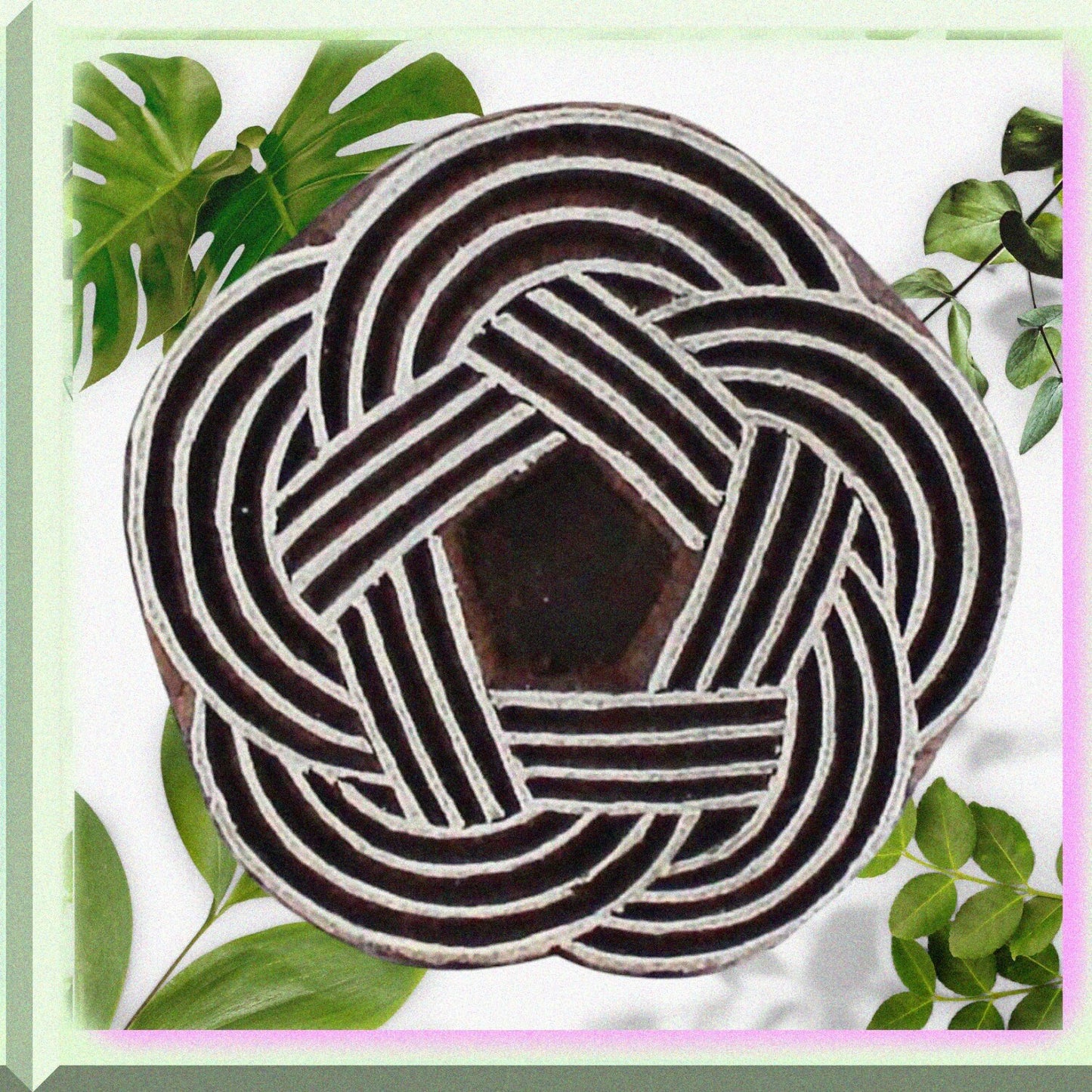 Round Celtic Knot Wooden Block Stamp 2.5 inch