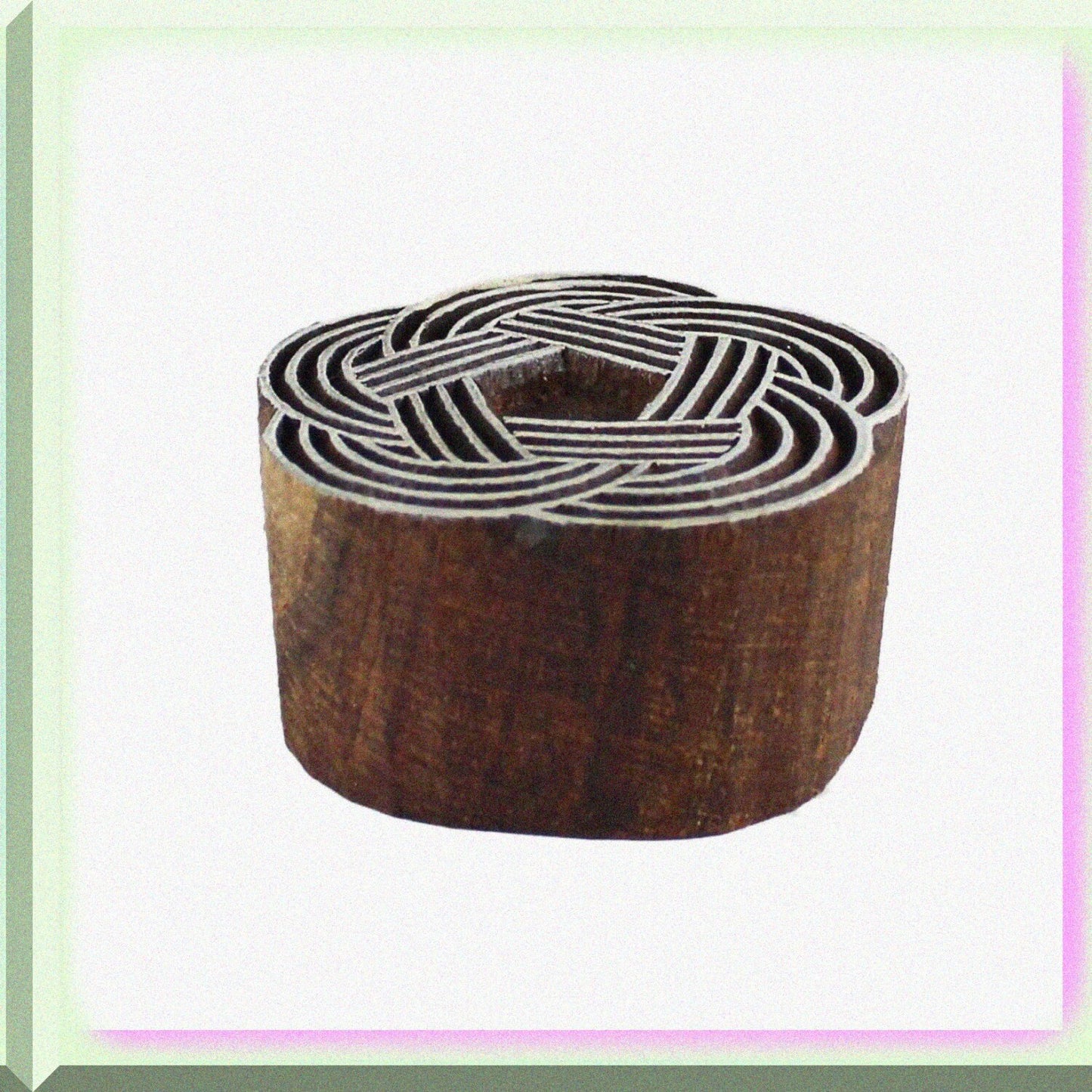 Round Celtic Knot Wooden Block Stamp 2.5 inch