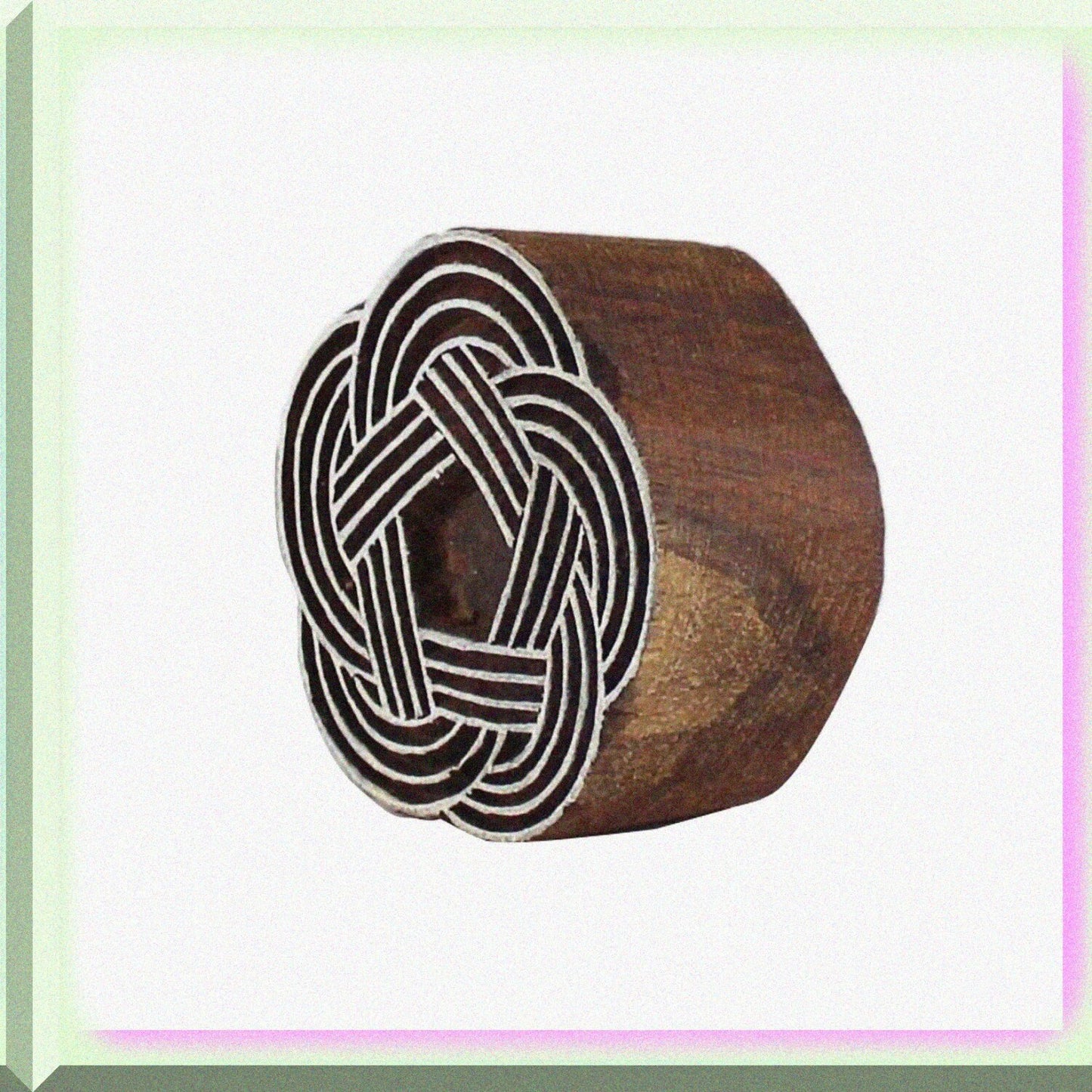 Round Celtic Knot Wooden Block Stamp 2.5 inch