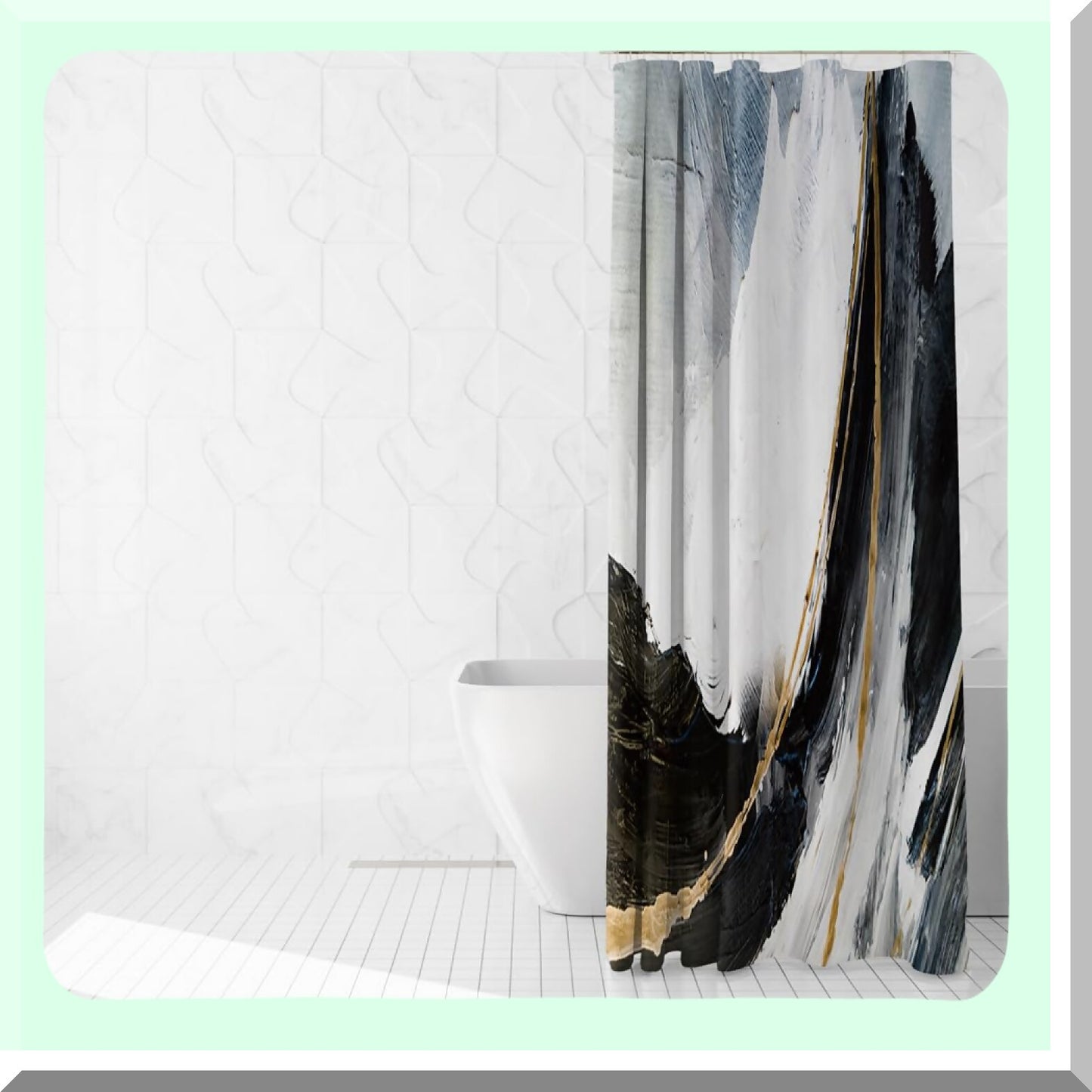 48x72 Inch Abstract Ink Painting Shower Curtain