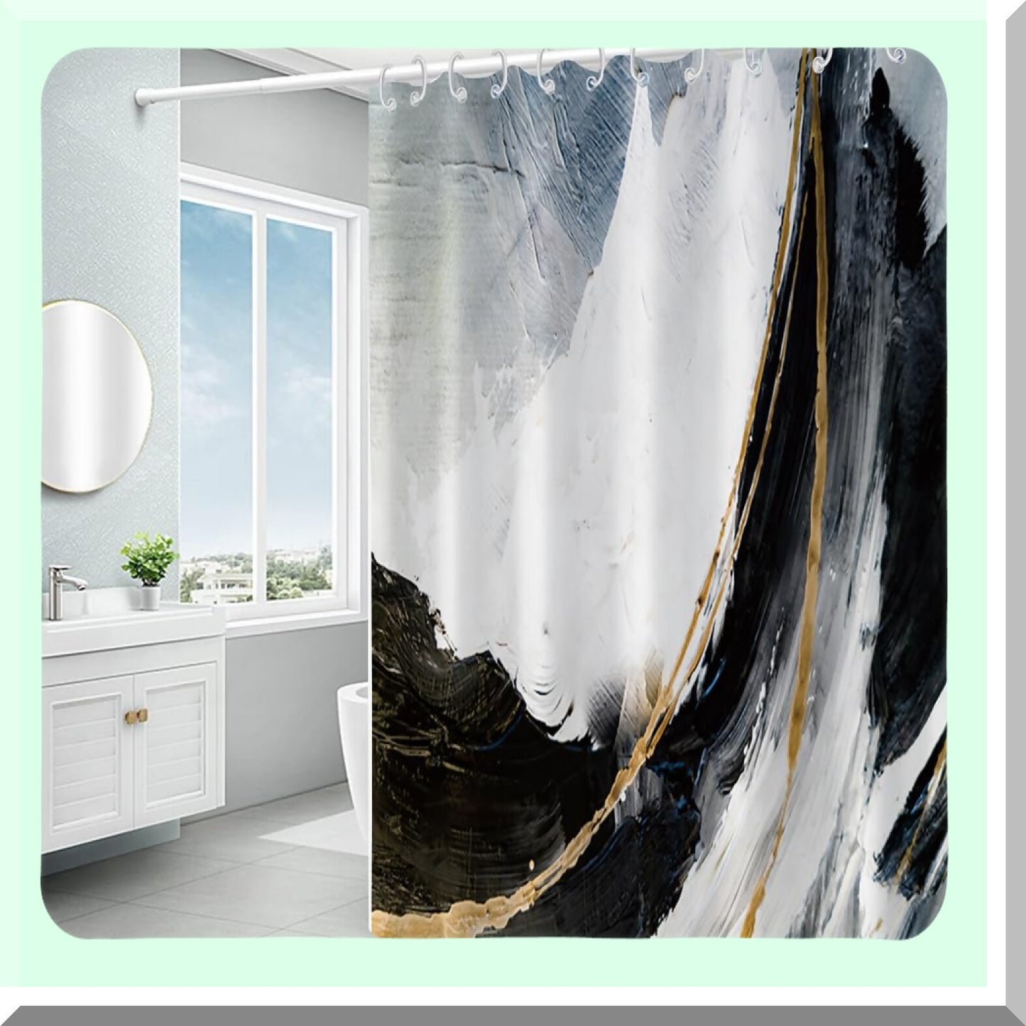 48x72 Inch Abstract Ink Painting Shower Curtain