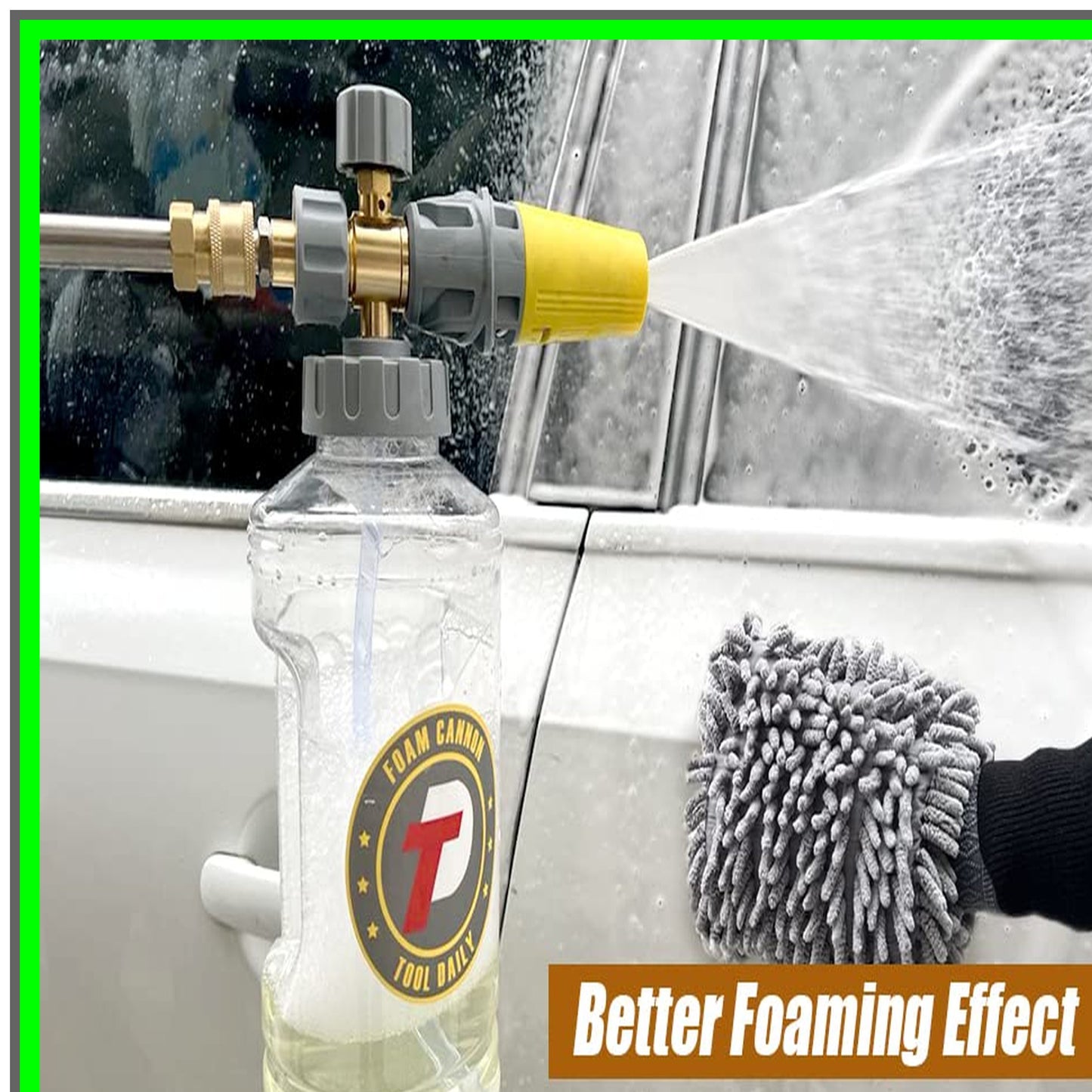 Adjustable Foam Cannon Blaster with Quick Connect and Extra Nozzle