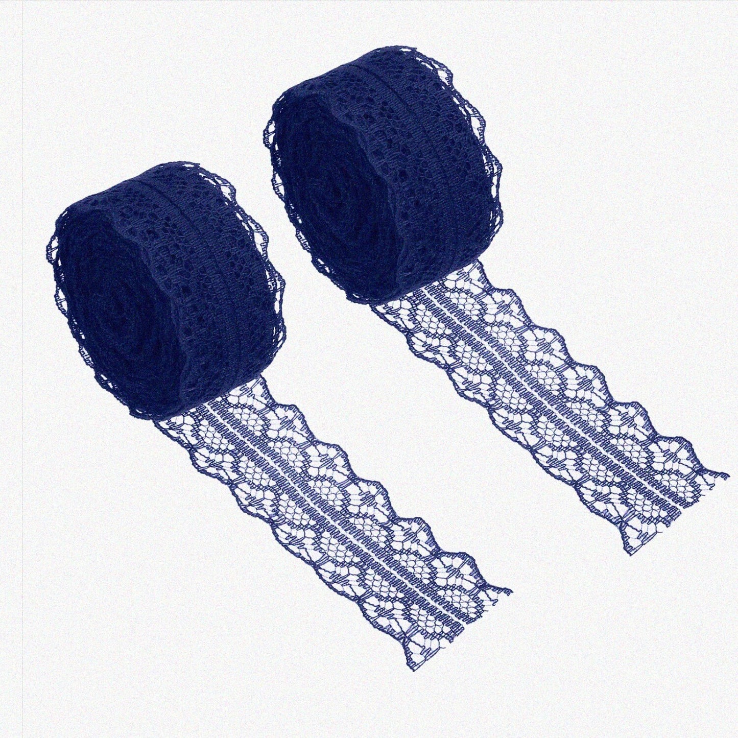 Navy Blue Lace Trim Ribbon 1.2in x 11yds 2 Pack