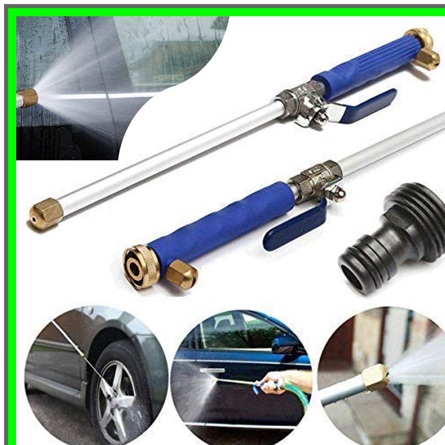 PowerJet Extendable Pressure Washer Wand with Dual Nozzle for Car and Garden