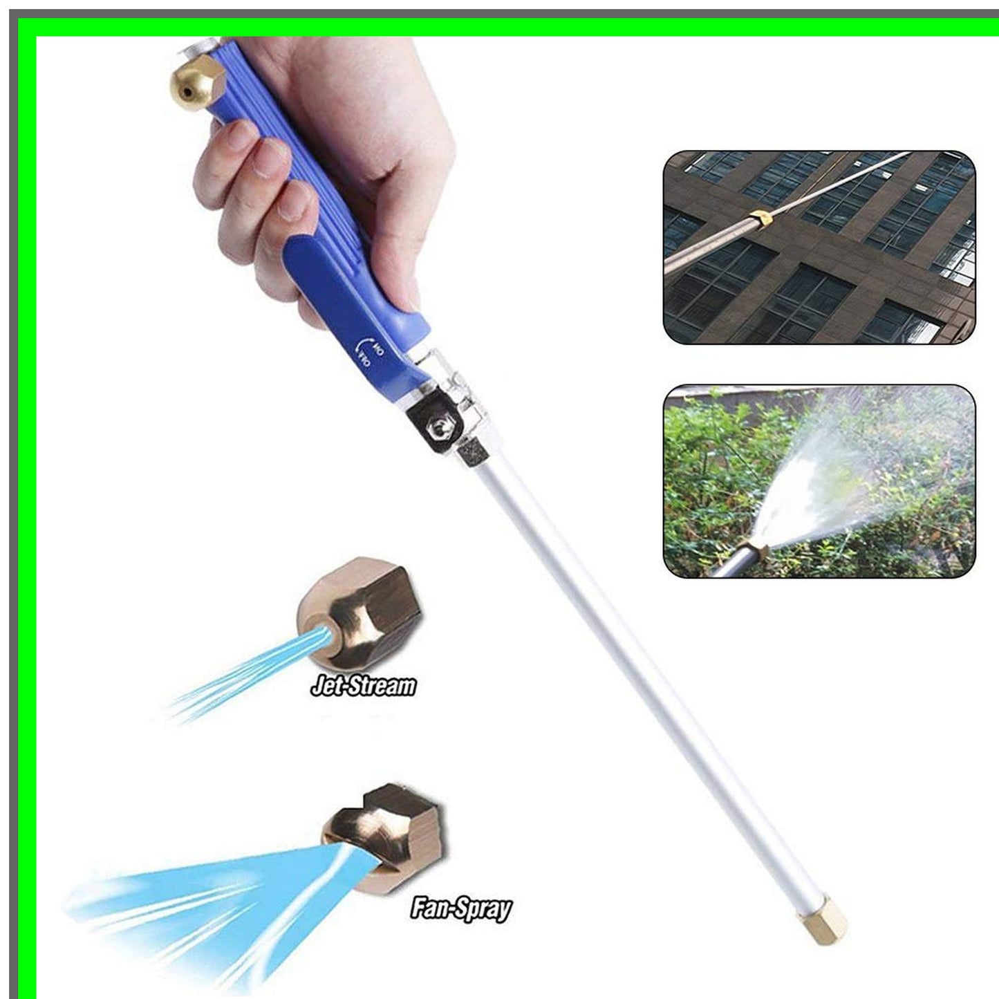 PowerJet Extendable Pressure Washer Wand with Dual Nozzle for Car and Garden