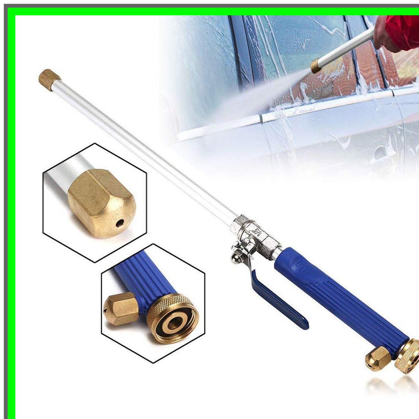 PowerJet Extendable Pressure Washer Wand with Dual Nozzle for Car and Garden
