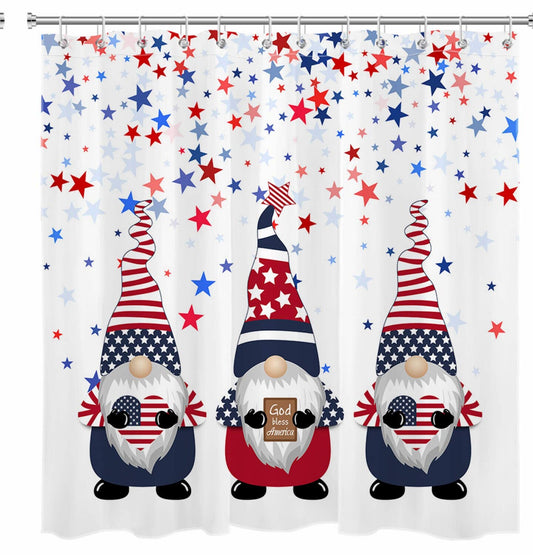 4th of July Patriotic Shower Curtain 72x72 inches Waterproof Polyester