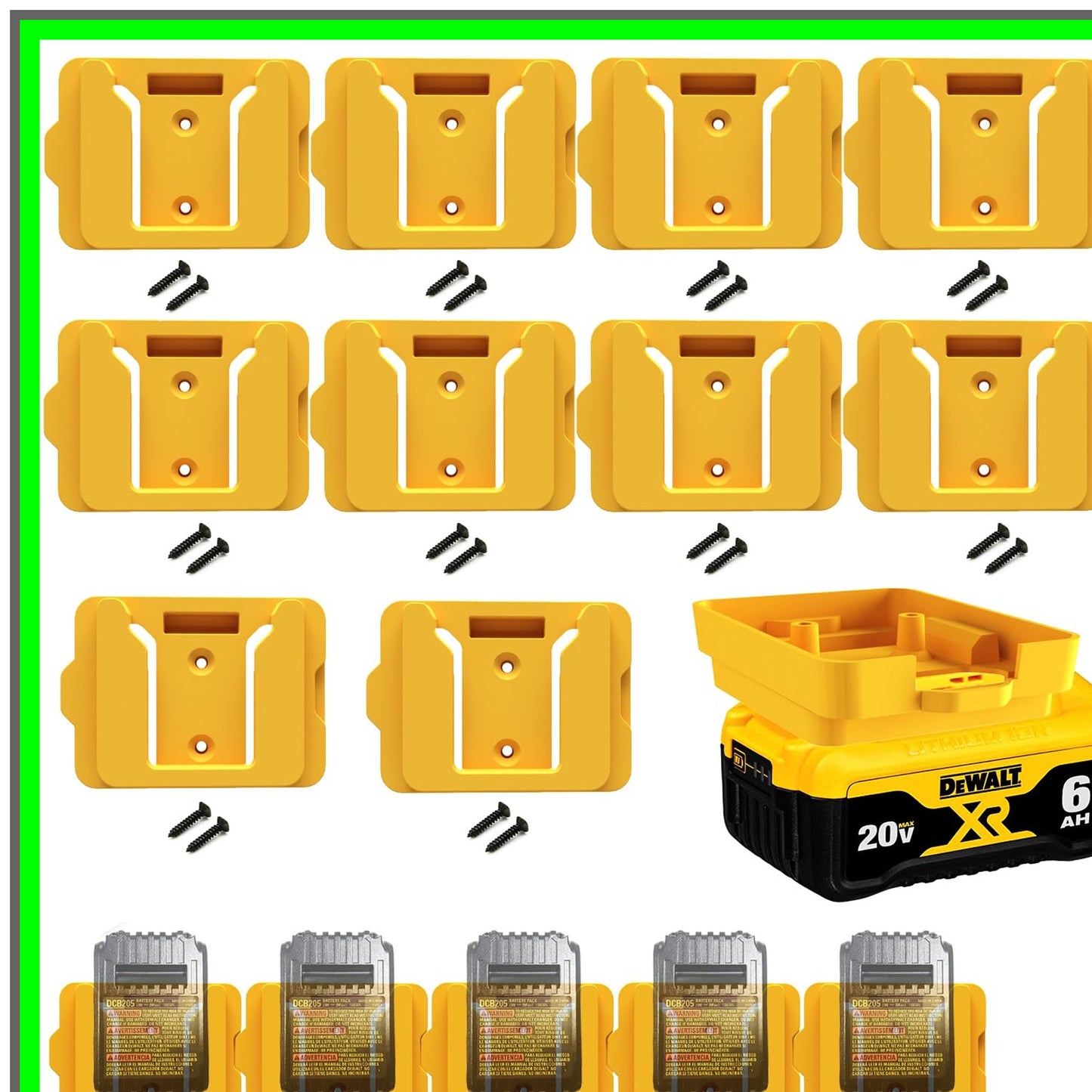 20V Battery Dock Holders - 10 Pack Storage Solution for DCB Series Batteries
