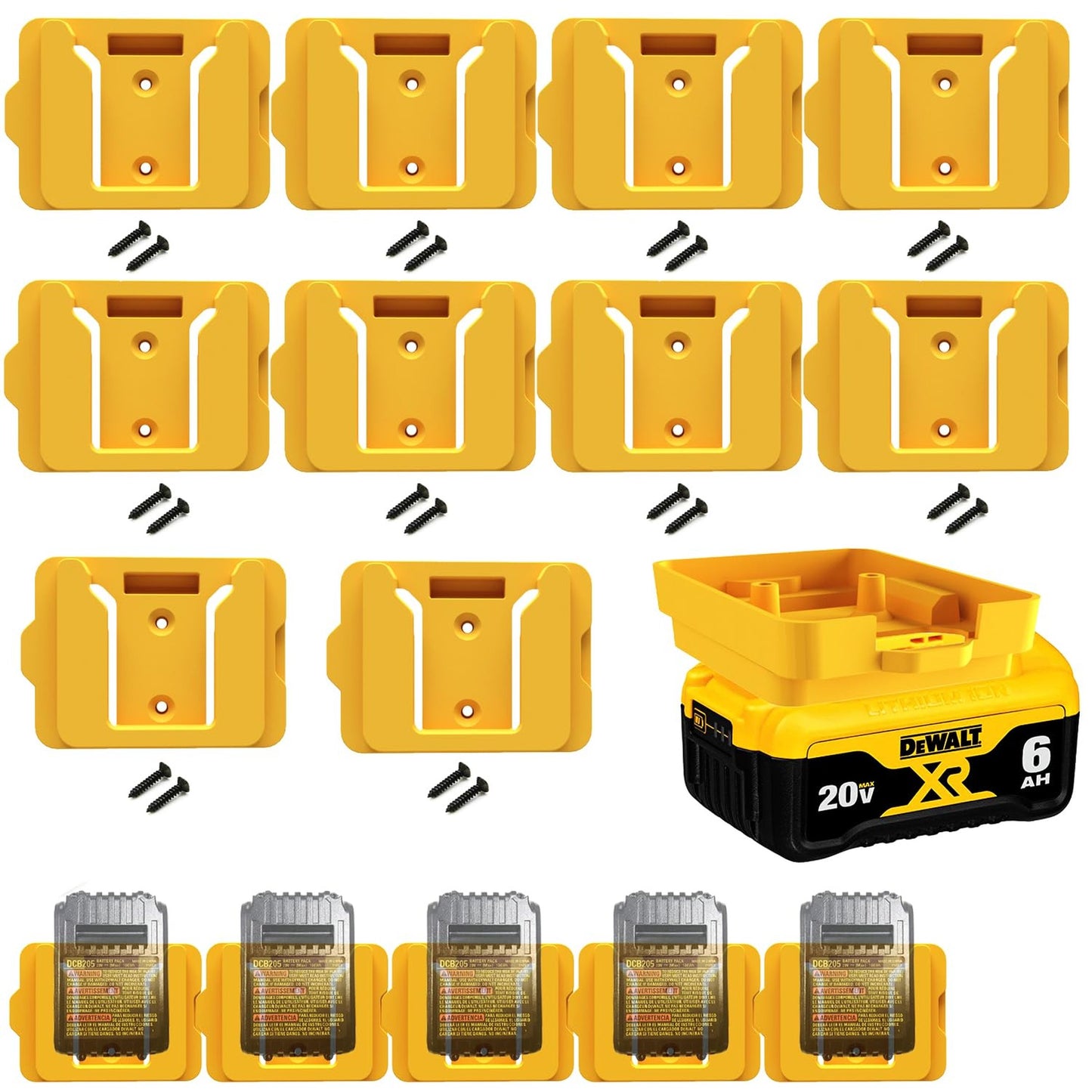 20V Battery Dock Holders - 10 Pack Storage Solution for DCB Series Batteries