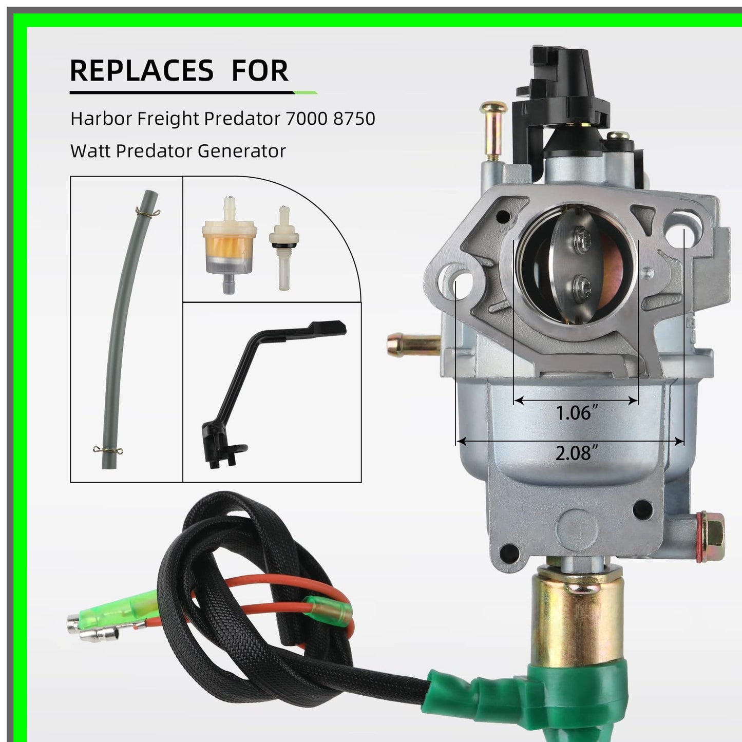 Predator 420CC Generator Carburetor Kit with Fuel Filter and Gaskets
