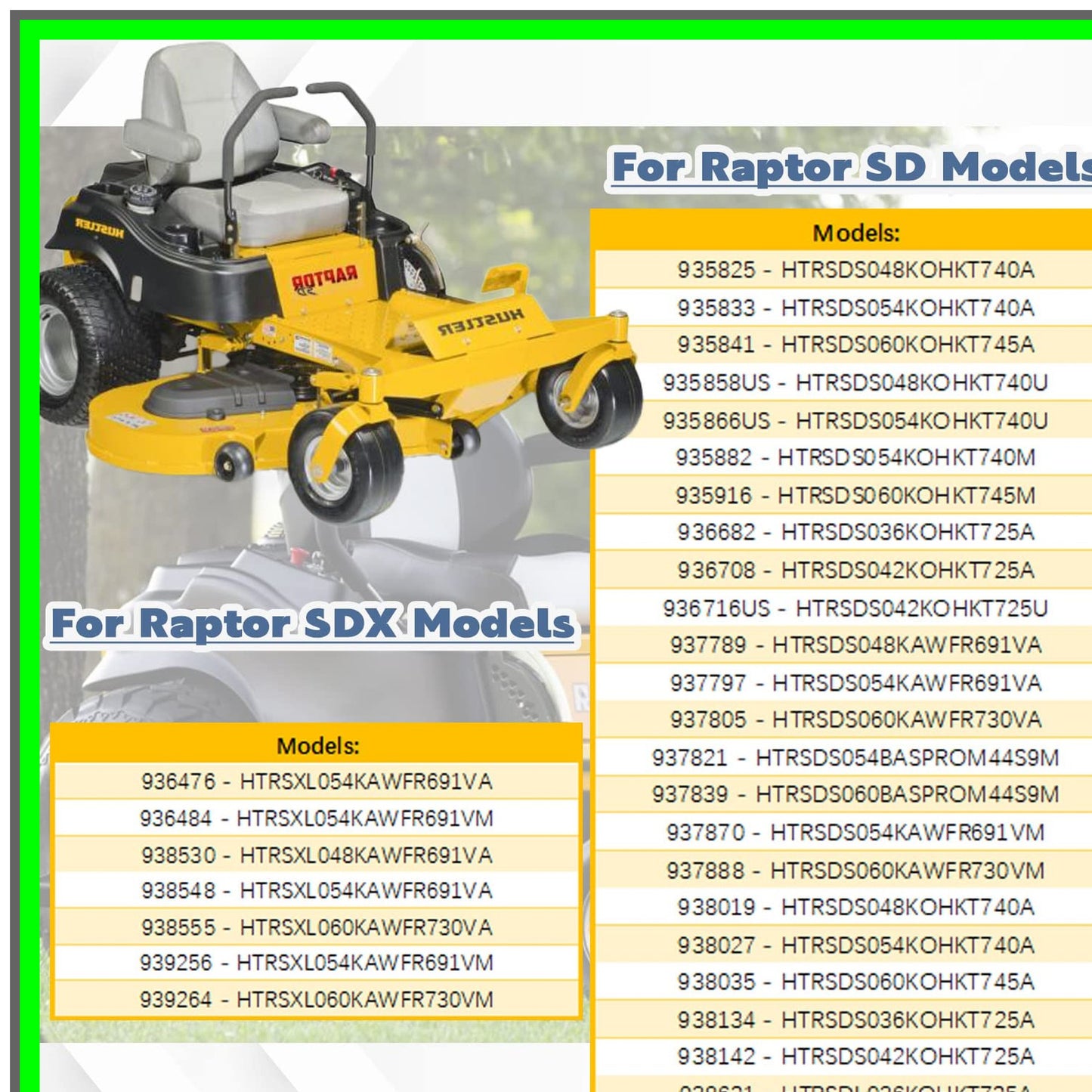 Hydro Bracket Kit for Hustler Raptor SD/SDX Zero Turn Mowers Replacement Parts