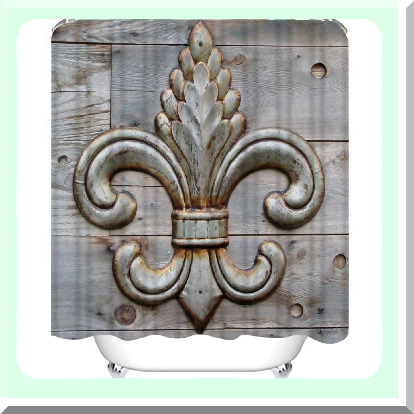 4-Piece Waterproof Bathroom Set with Rug and Curtain