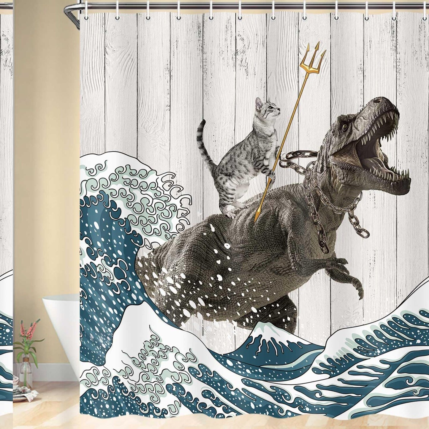 Cat Shower Curtain 70x70 Inches